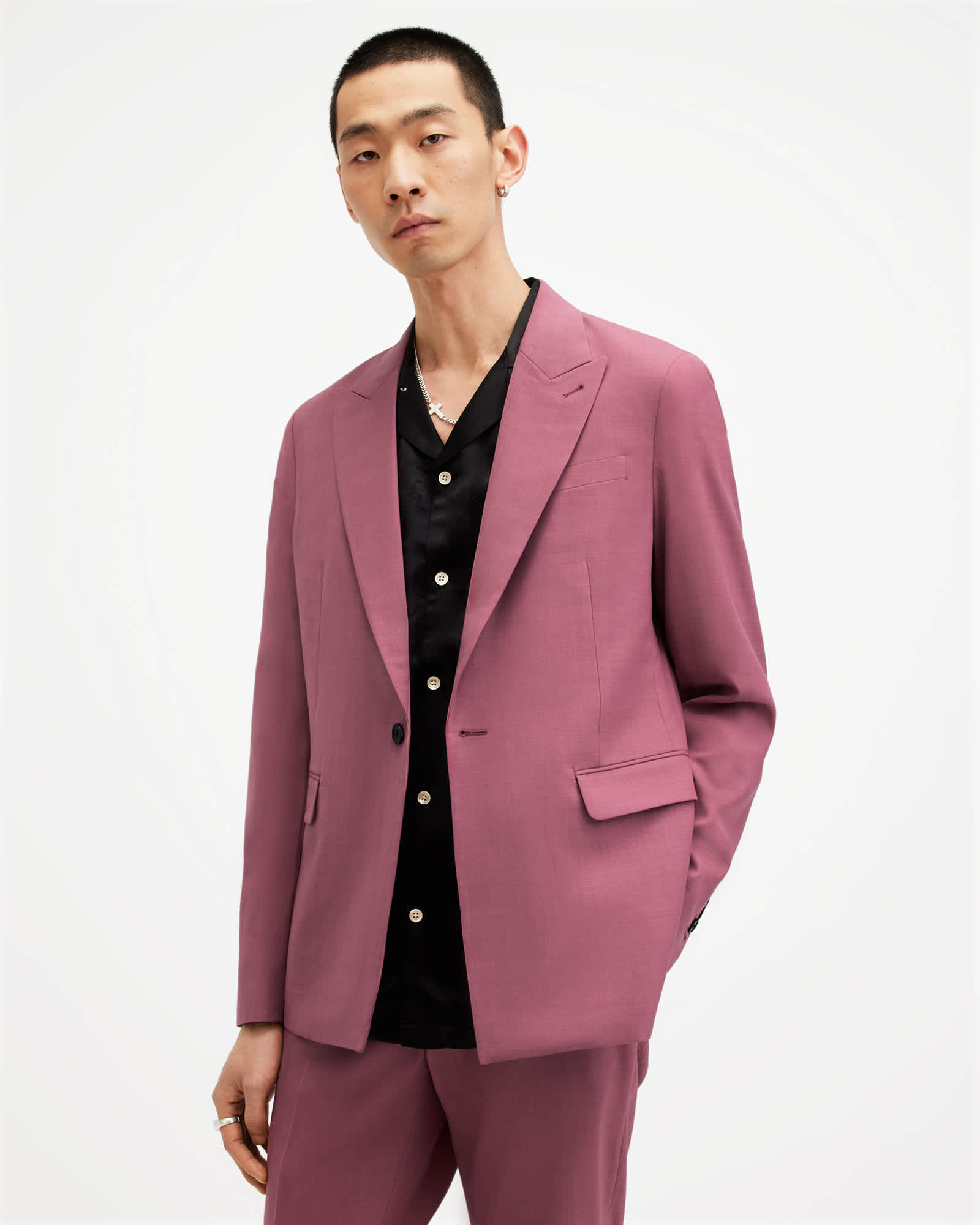 AllSaints Aura Skinny Fit Stretch Blazer