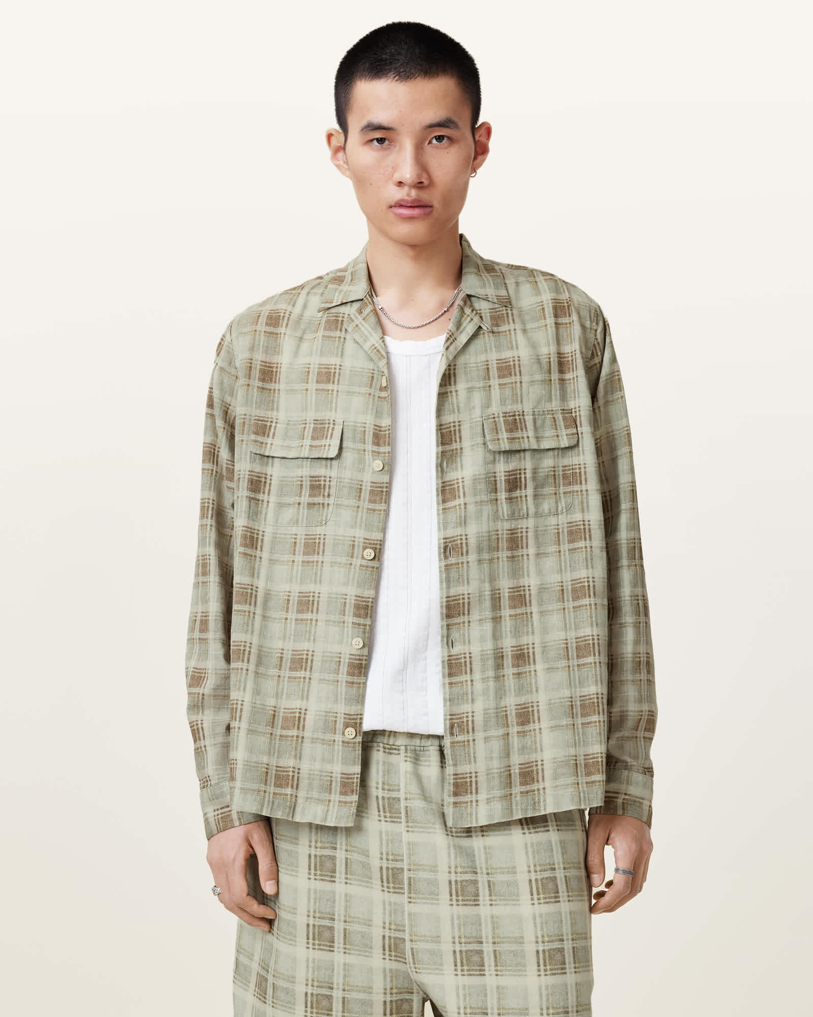 AllSaints Seattle Checked Long Sleeve Shirt