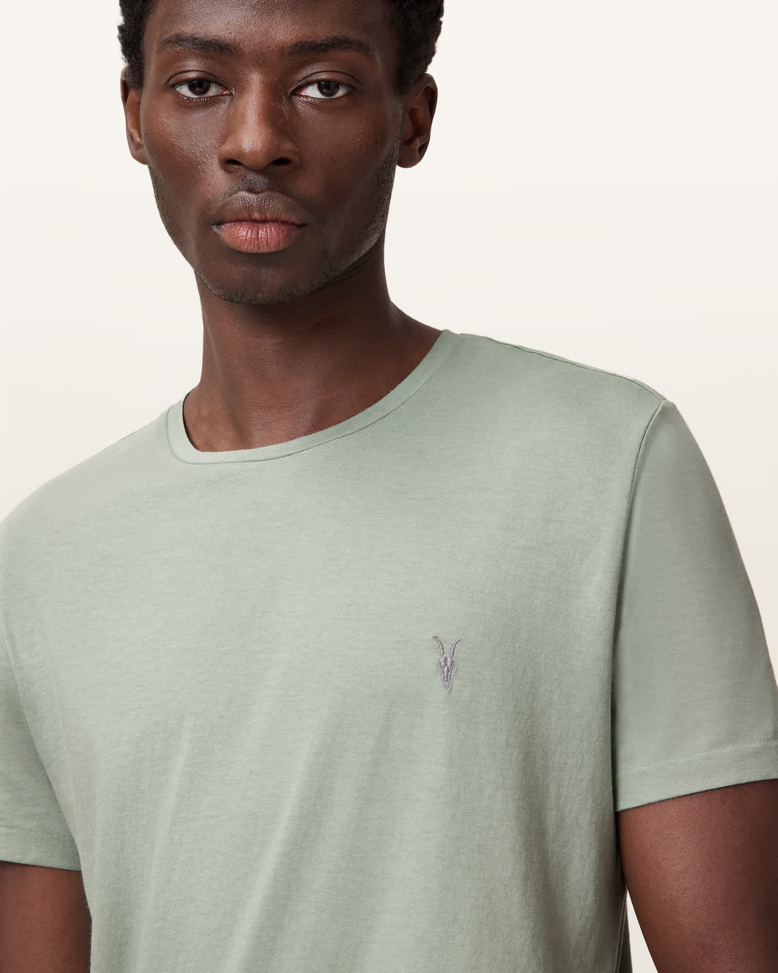 AllSaints Tonic Crew Neck Slim Ramskull T-Shirt