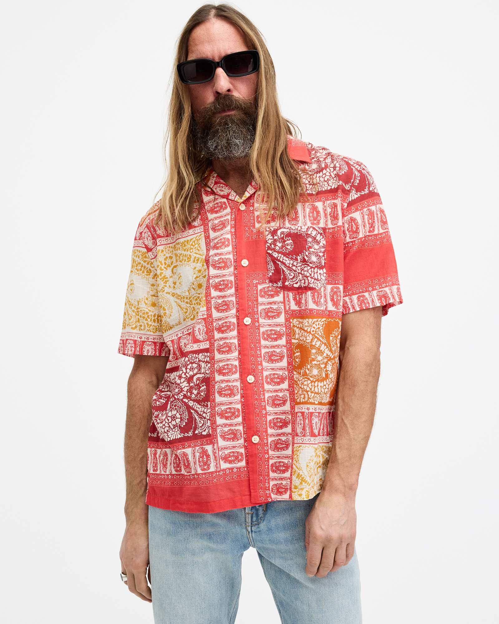 AllSaints Marquee Paisley Print Relaxed Fit Shirt