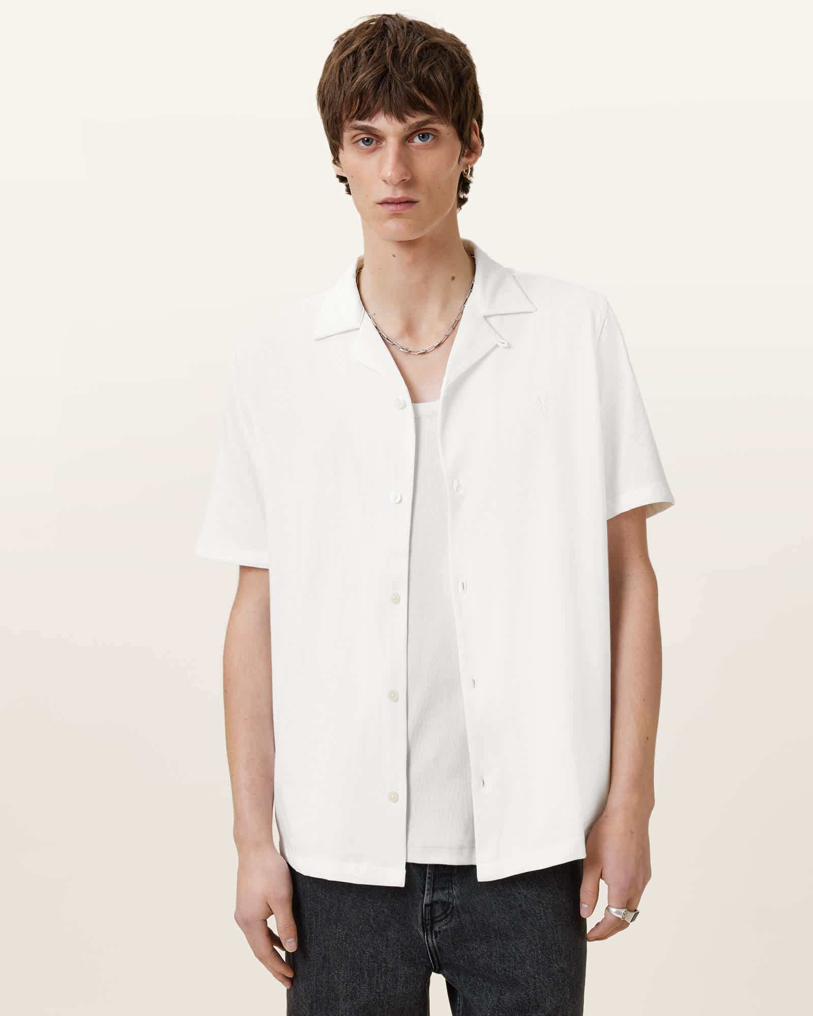 AllSaints Hudson Relaxed Fit Ramskull Shirt