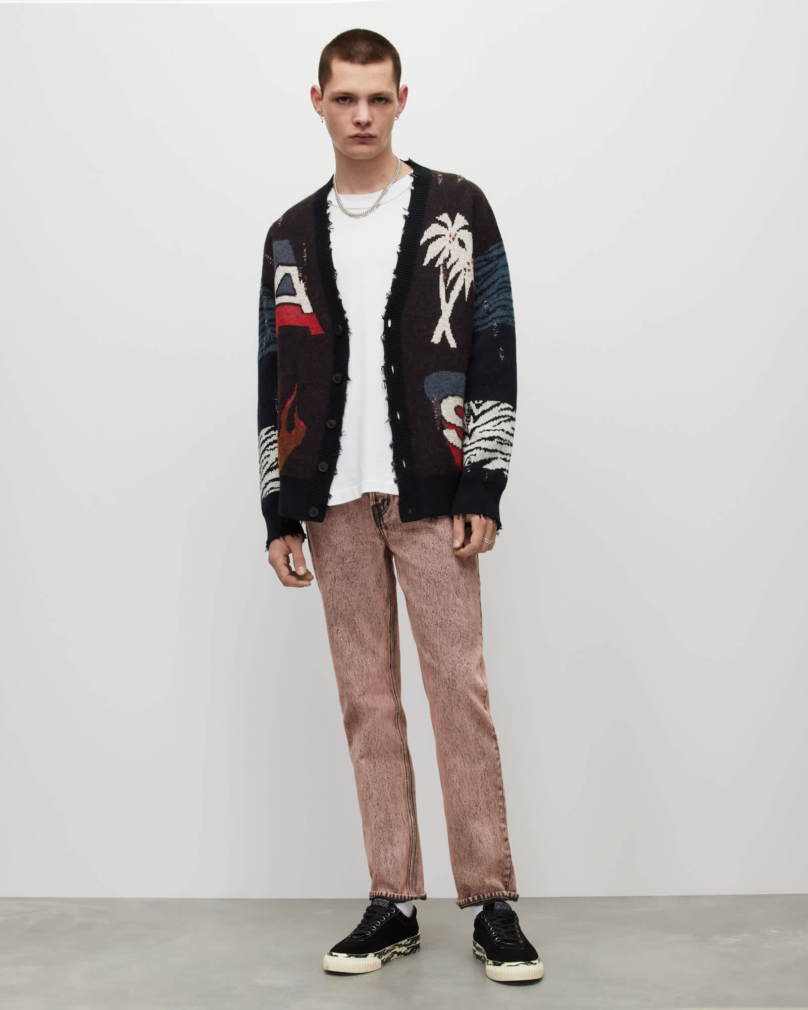 AllSaints Curtis Straight Fit Overdyed Denim Jeans