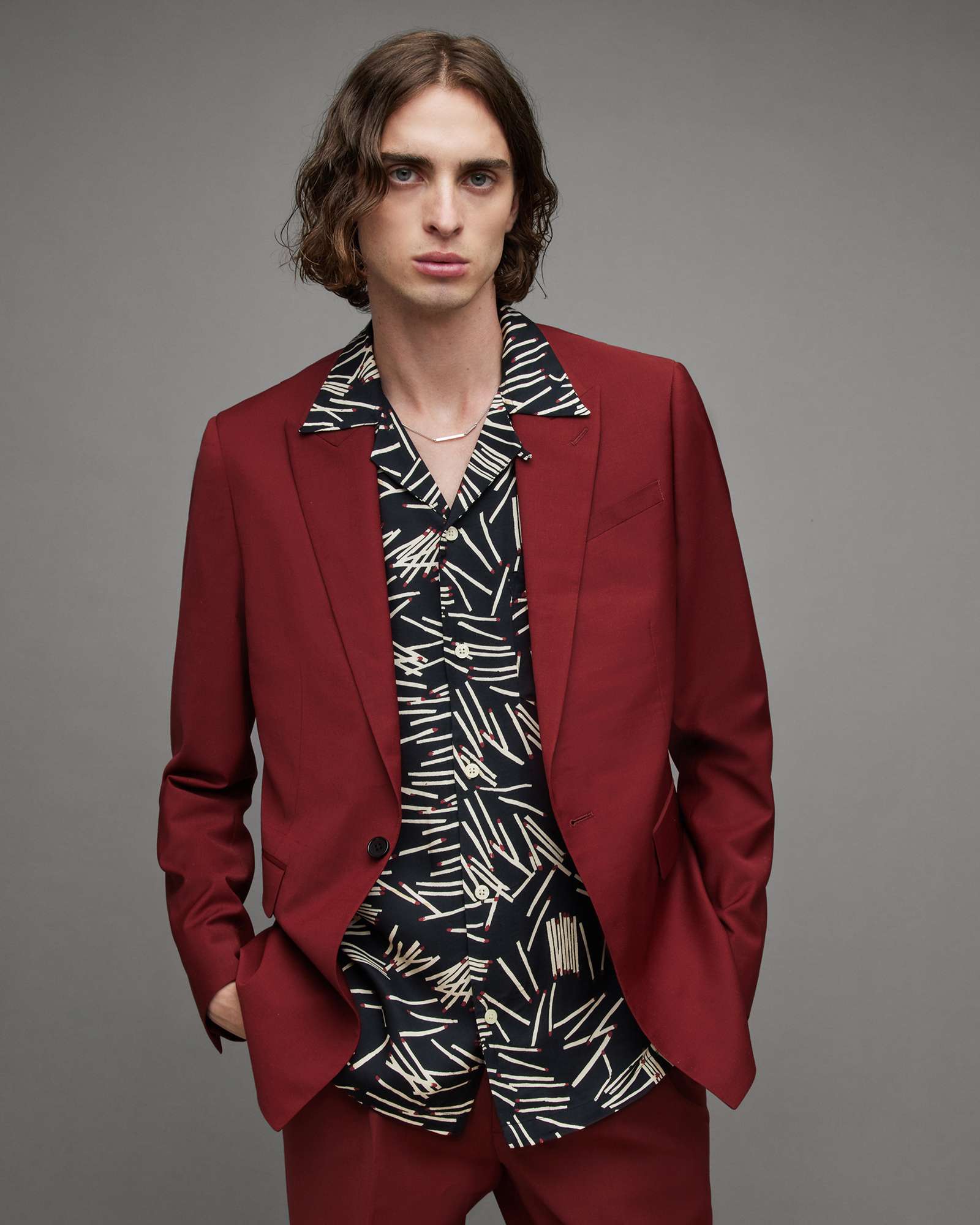 AllSaints Raides Single Breasted Stretch Blazer
