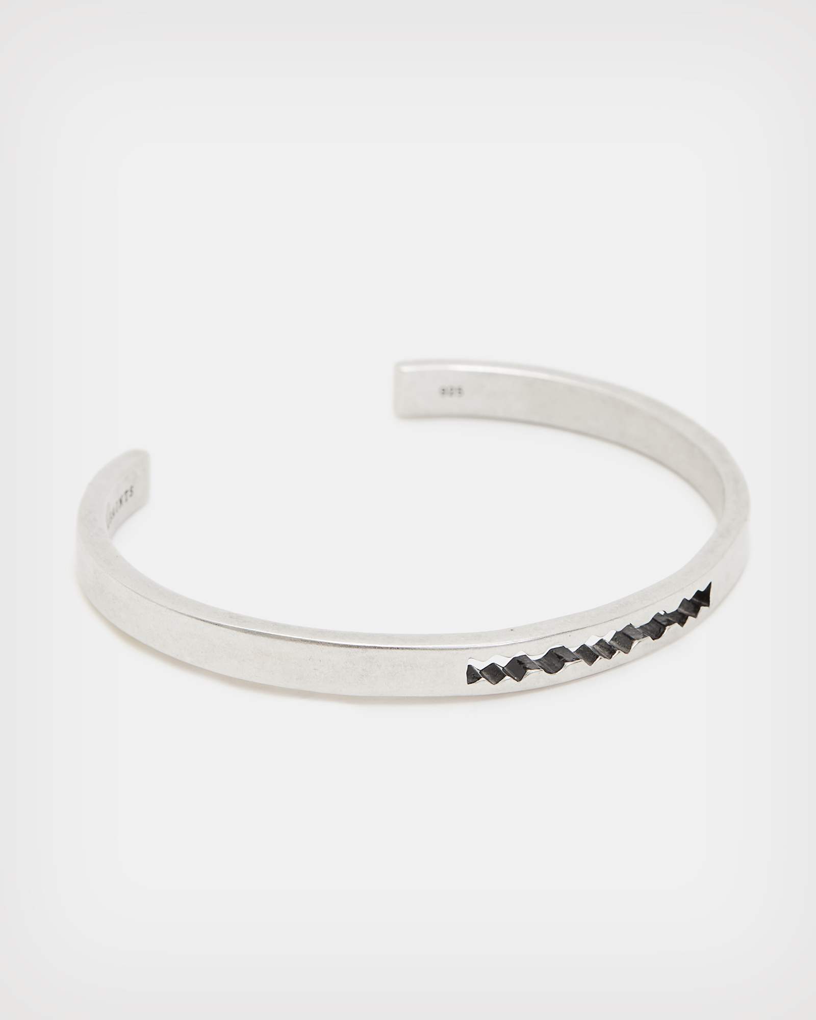 AllSaints Laser Sterling Silver Cuff Bracelet