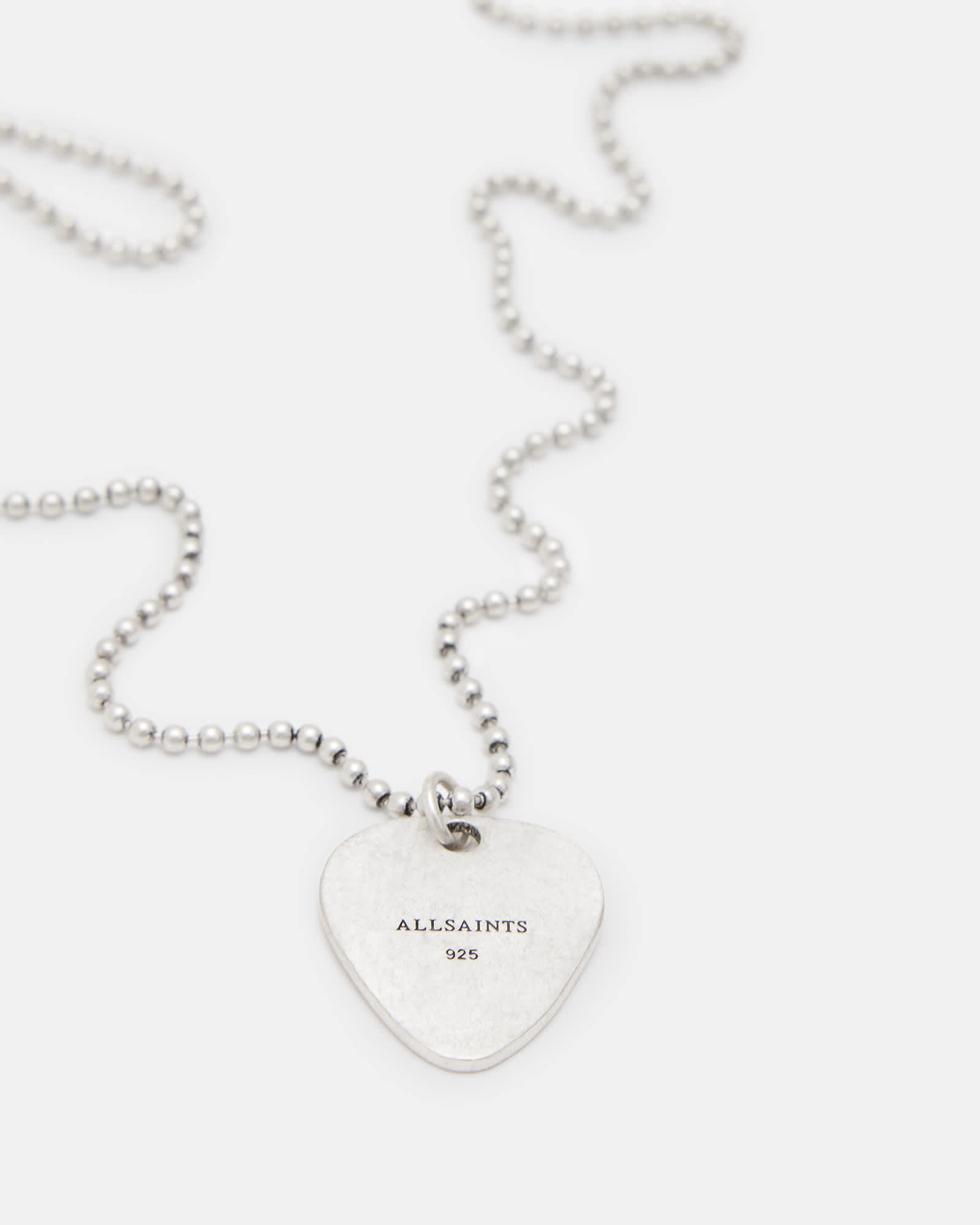 AllSaints Guitar Pick Sterling Silver Necklace