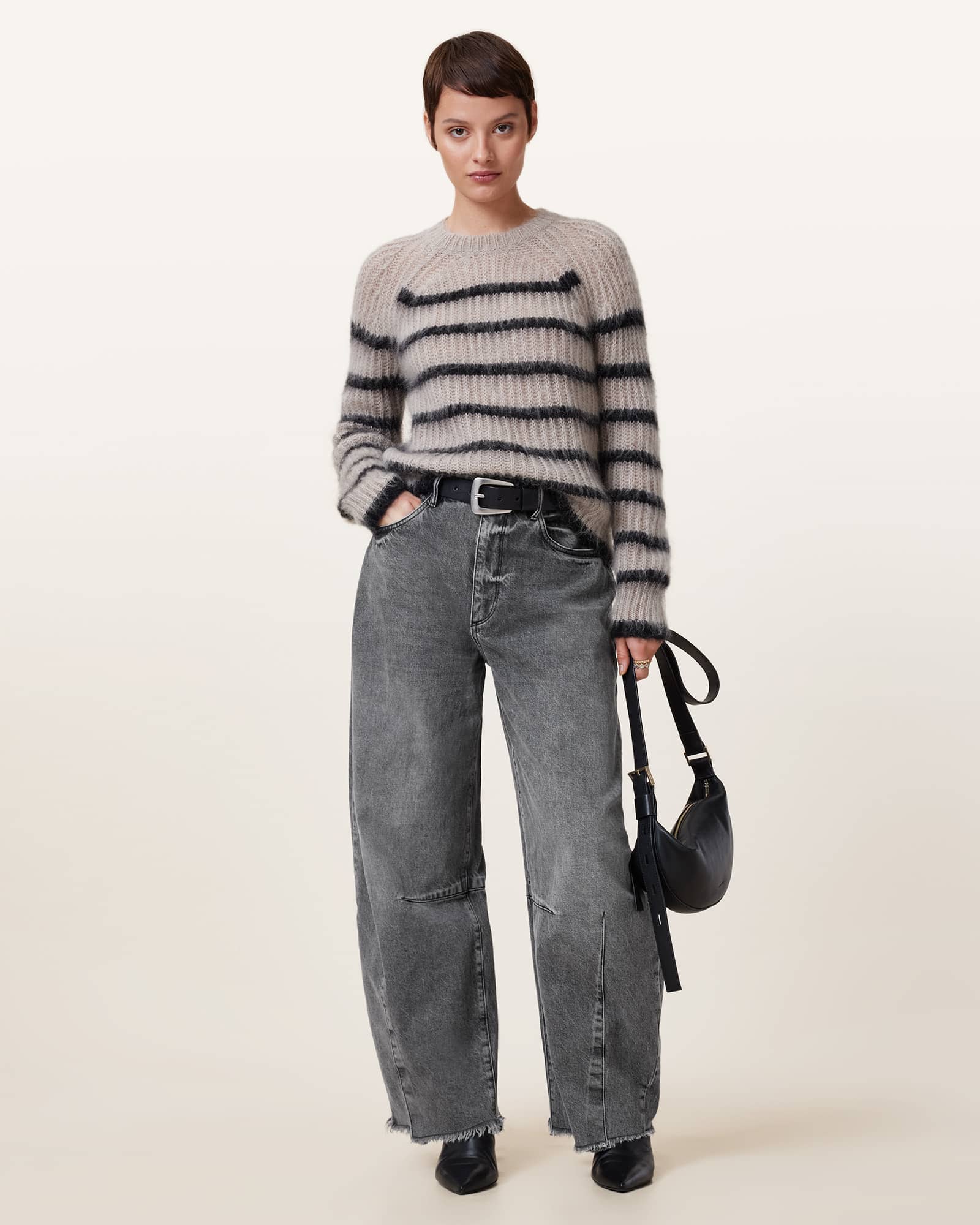 AllSaints Jett Barrel Leg Denim Jeans
