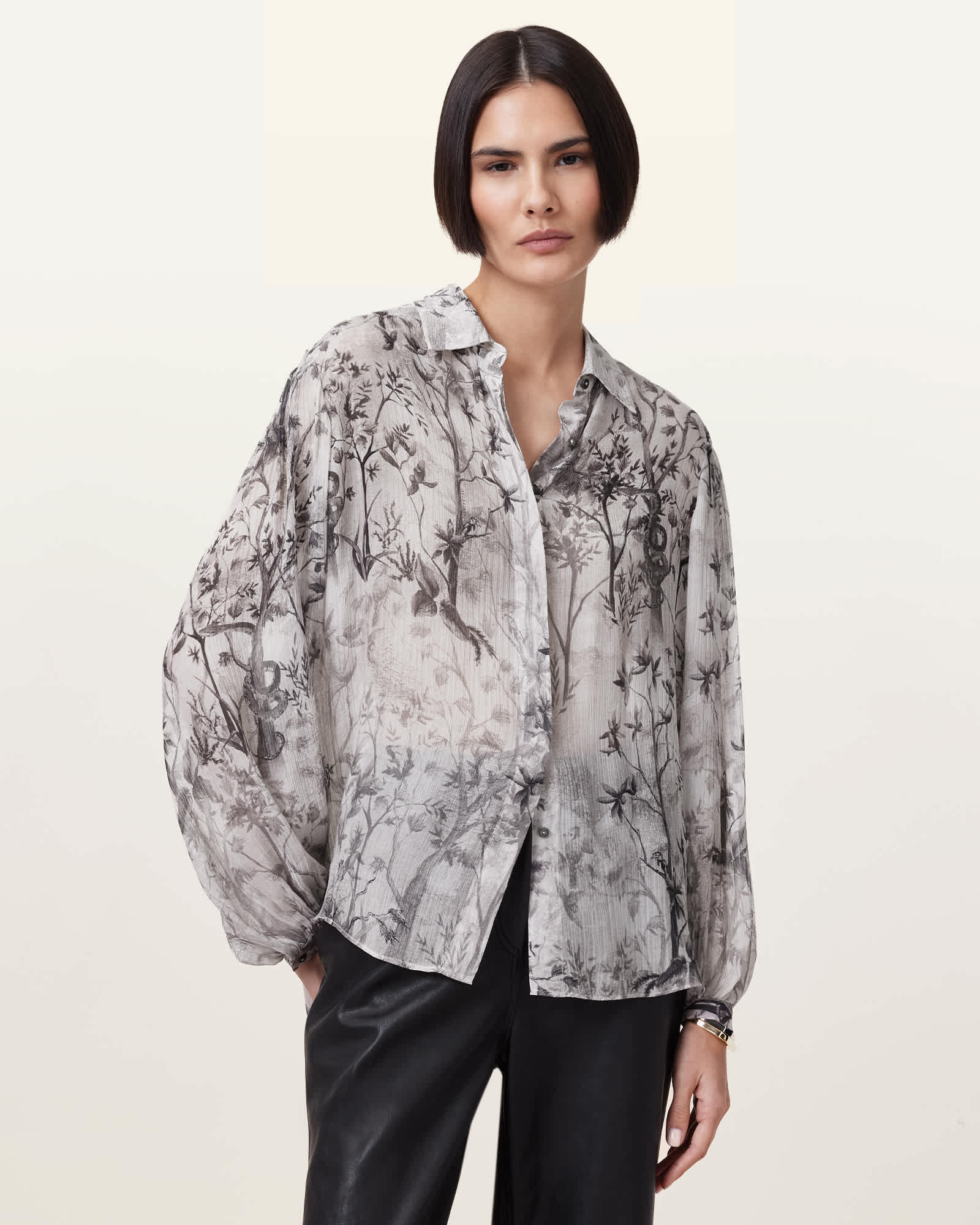AllSaints Eddie Printed Relaxed Fit Shirt