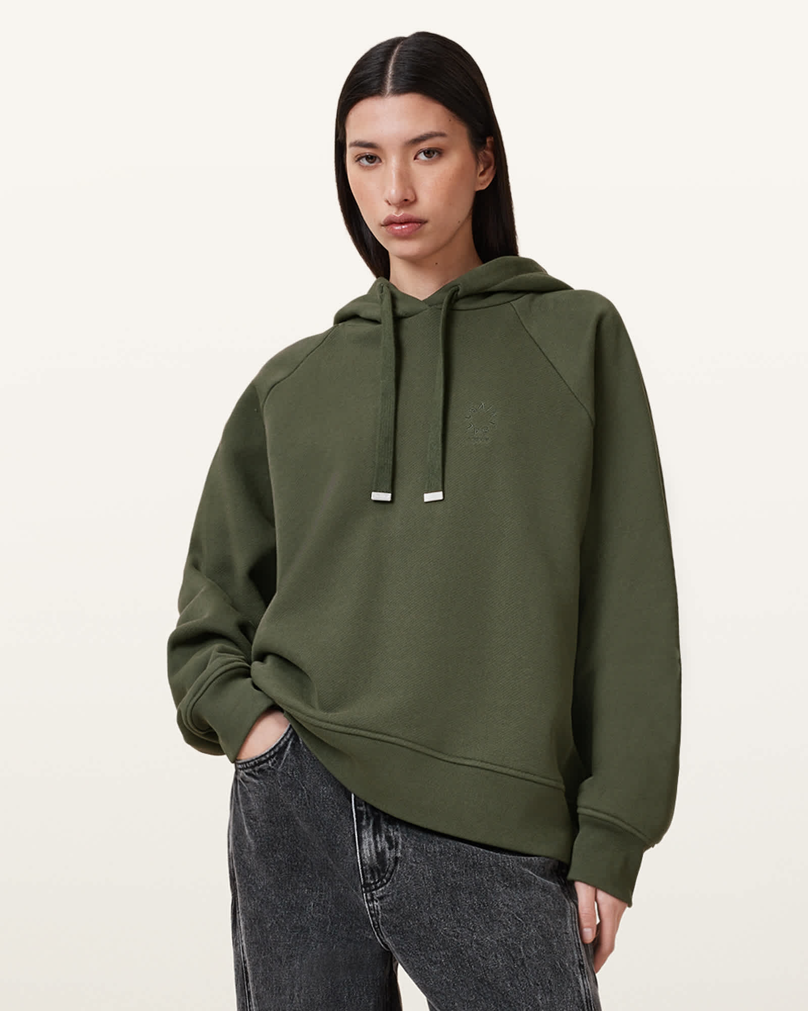 AllSaints Talon Embroidered Haven Oversized Hoodie