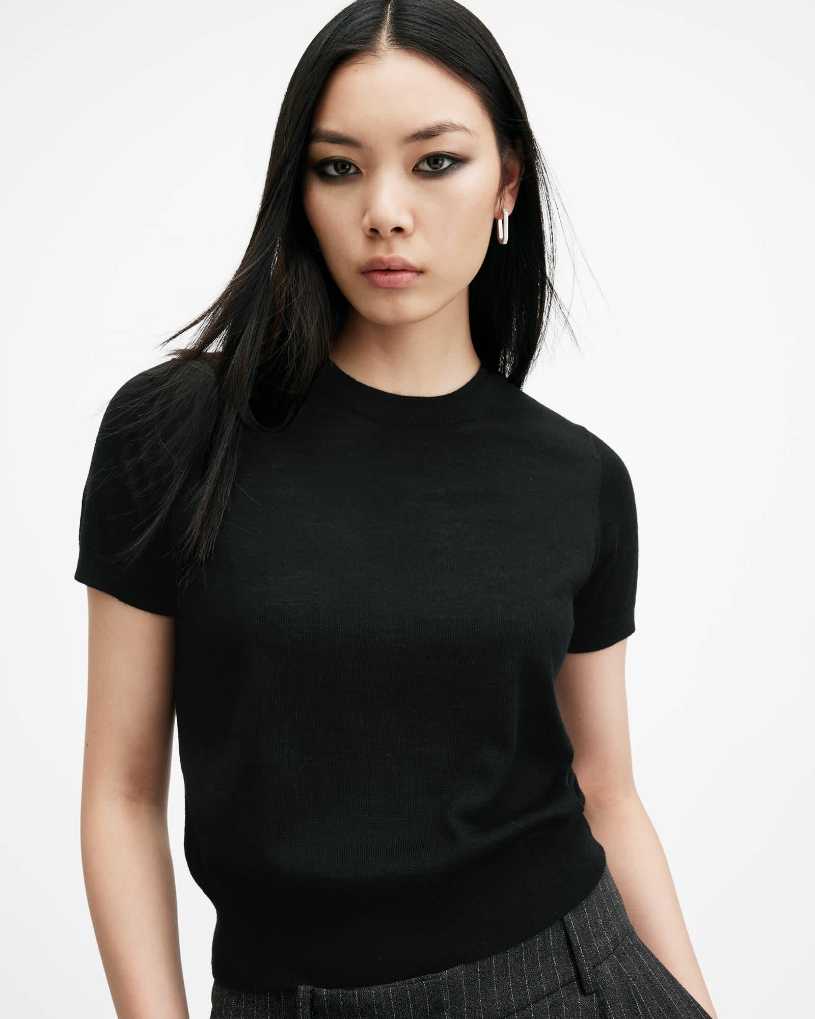 AllSaints Bern Crew Neck Merino Wool T-Shirt