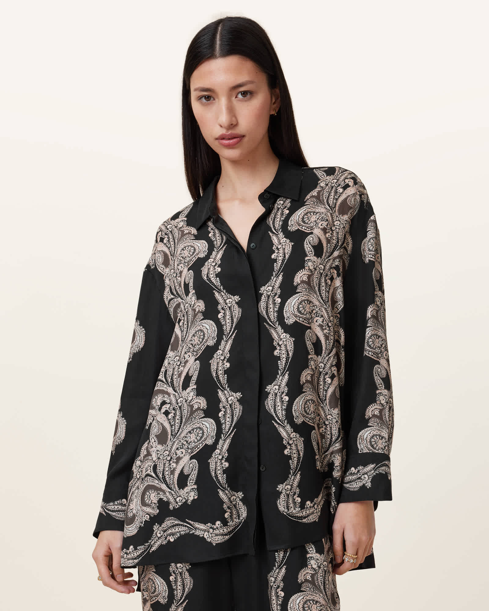AllSaints Bernie Printed Relaxed Fit Shirt