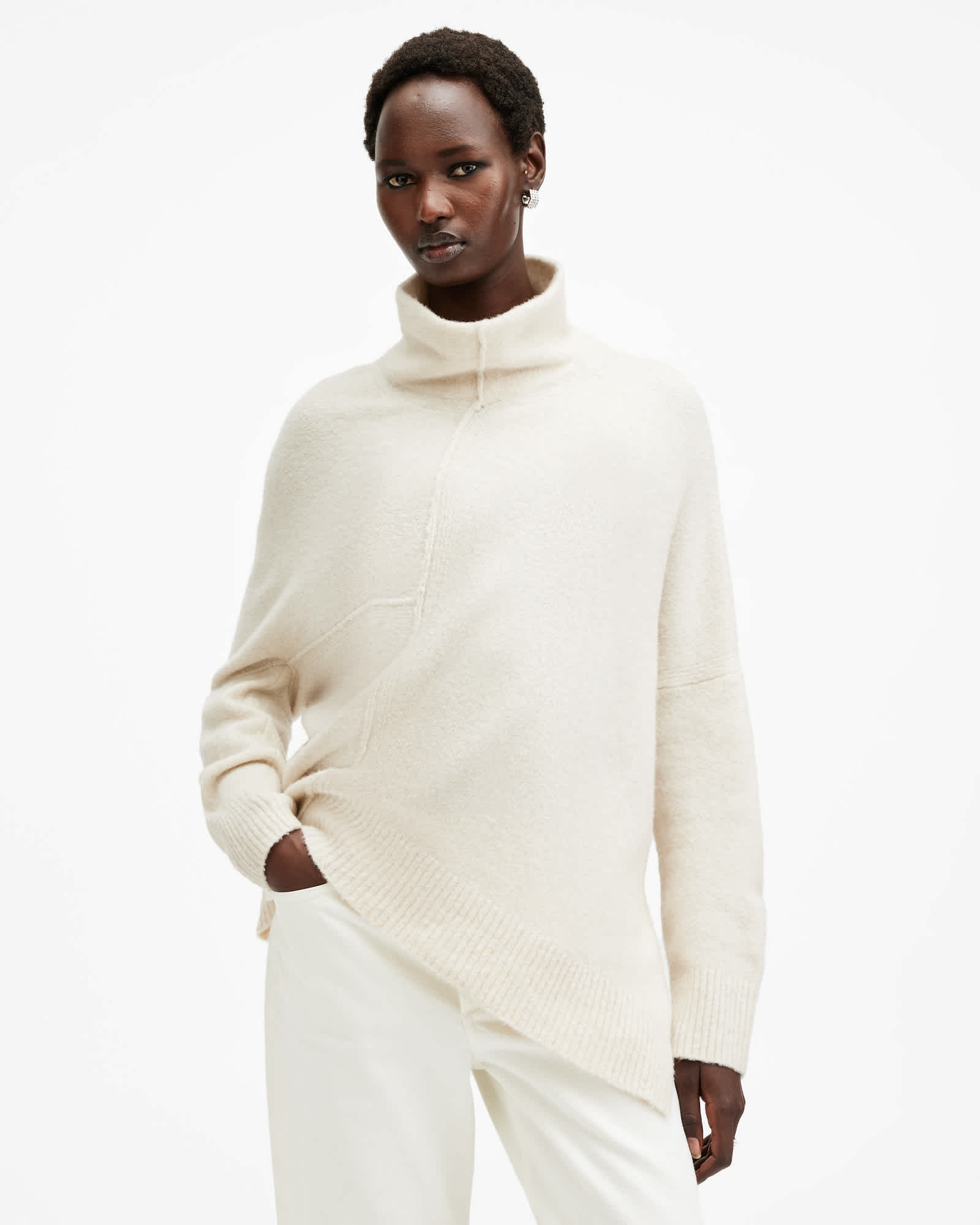 AllSaints Lock Roll Neck Relaxed Fit Jumper
