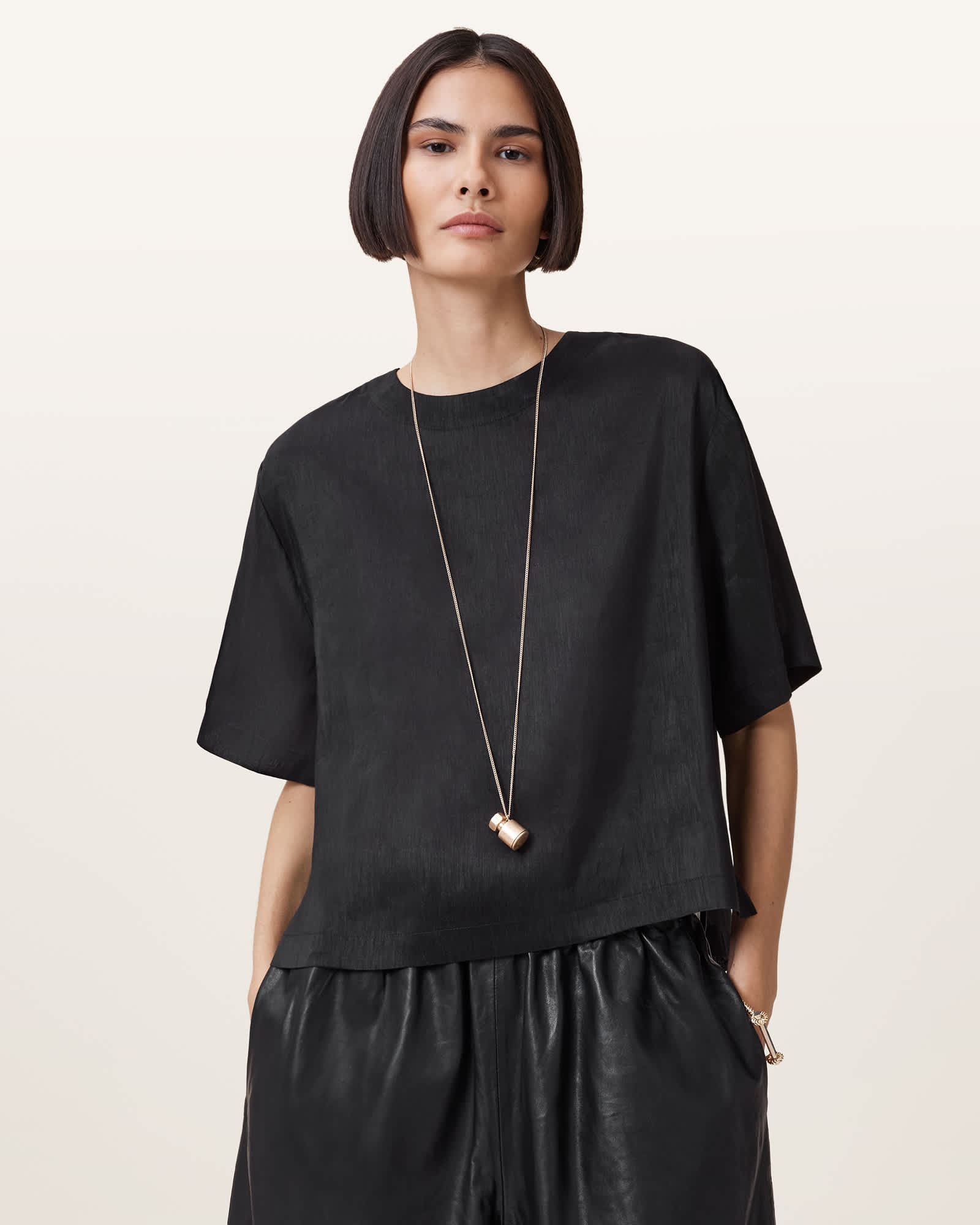 AllSaints Lottie Linen T-Shirt