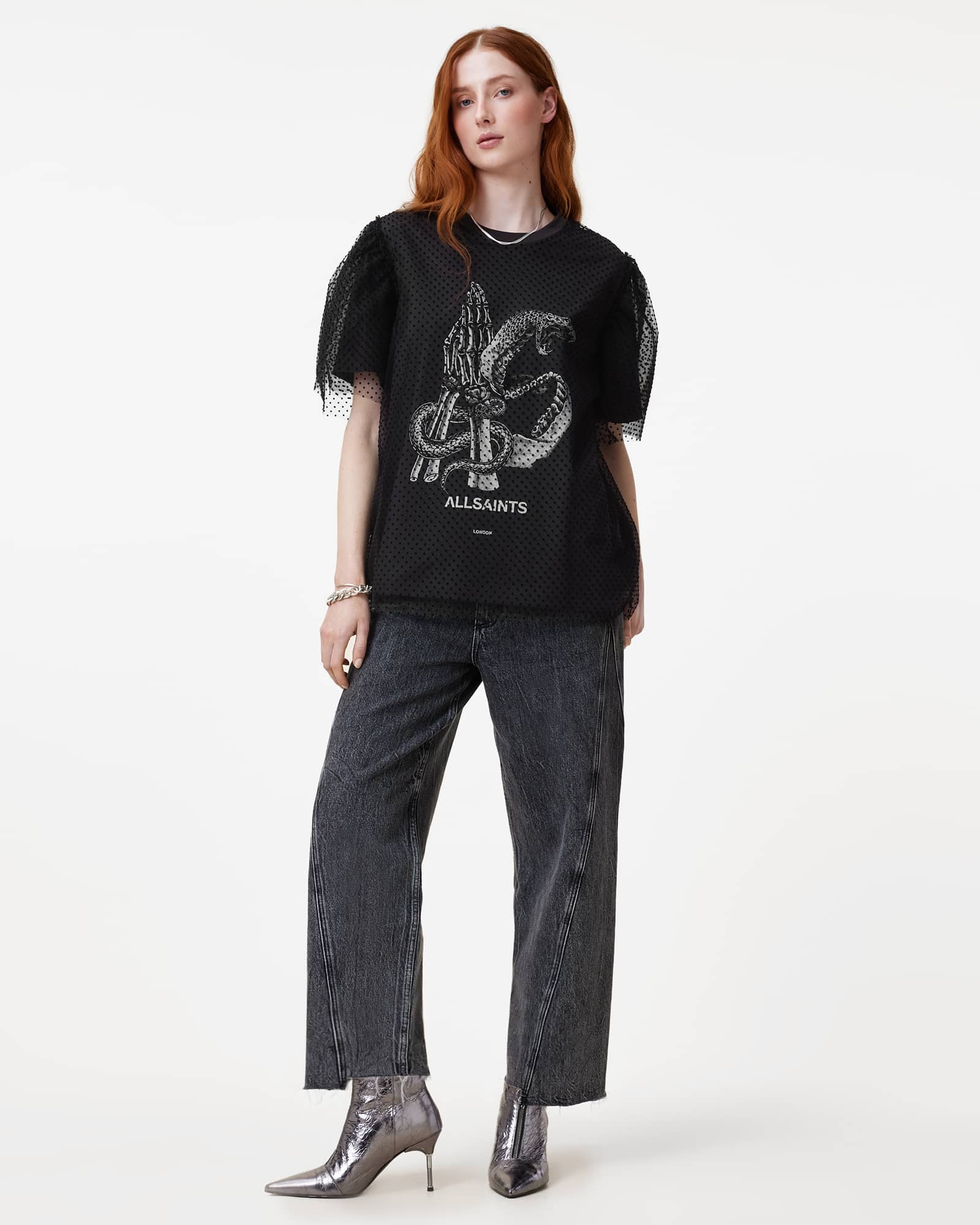 AllSaints Tommy Mesh Relaxed Fit T-Shirt