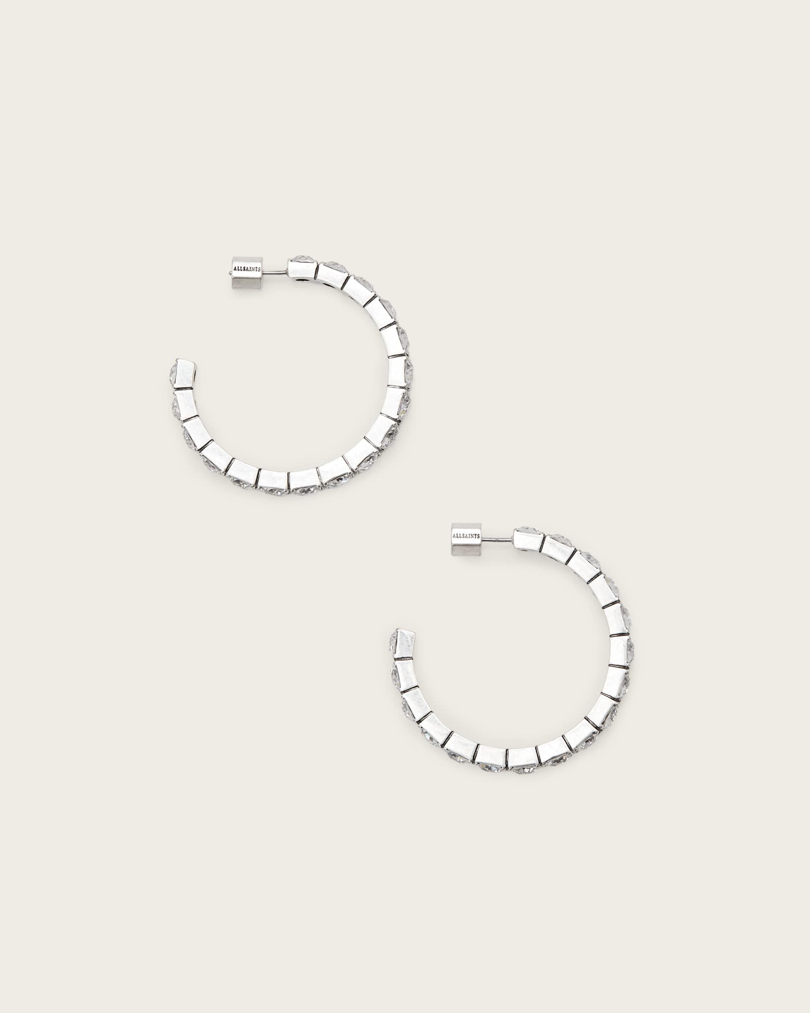 AllSaints Gia Crystal Hoop Earrings