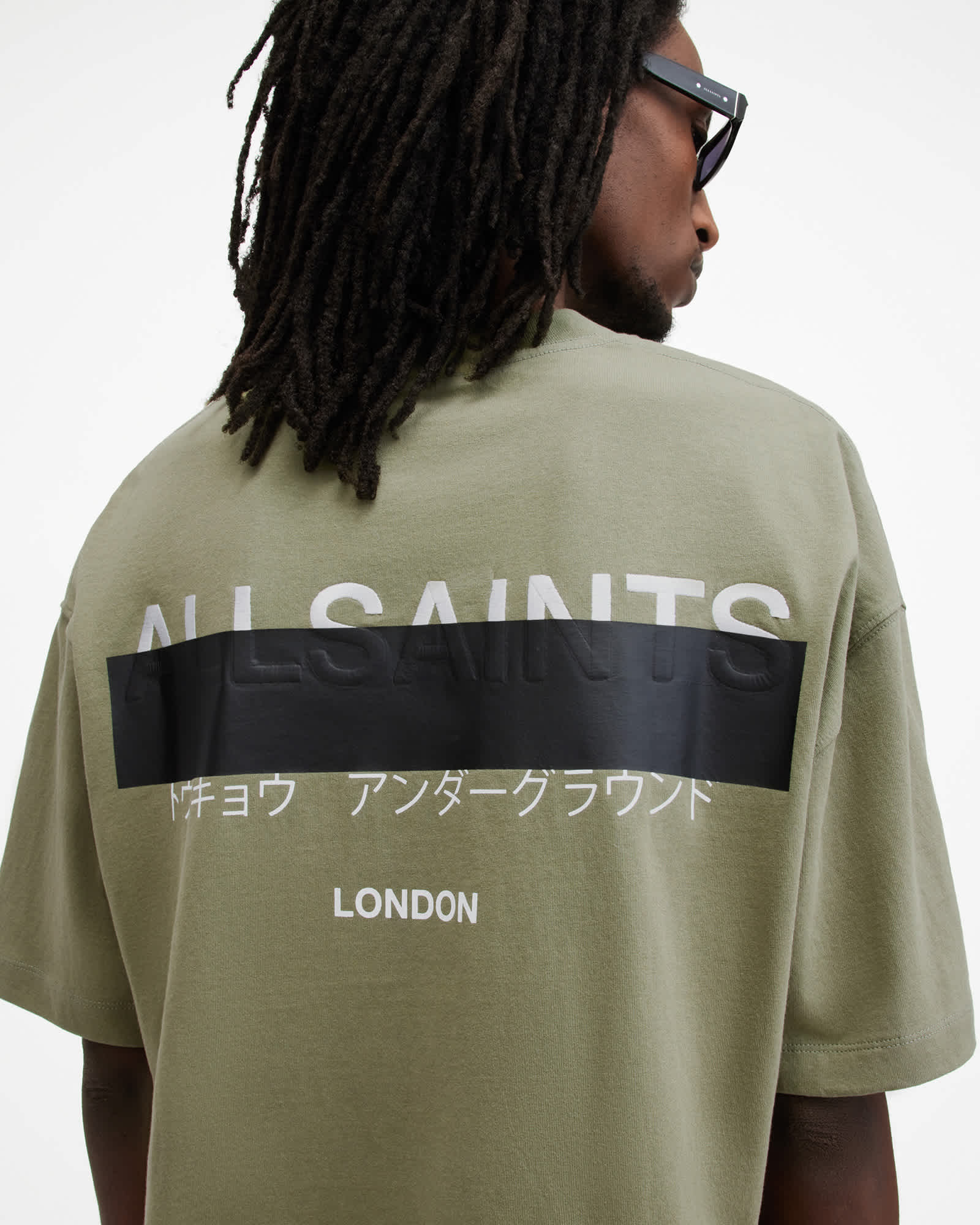 Redact Oversized Embroidered Logo T-Shirt EDEN GREEN