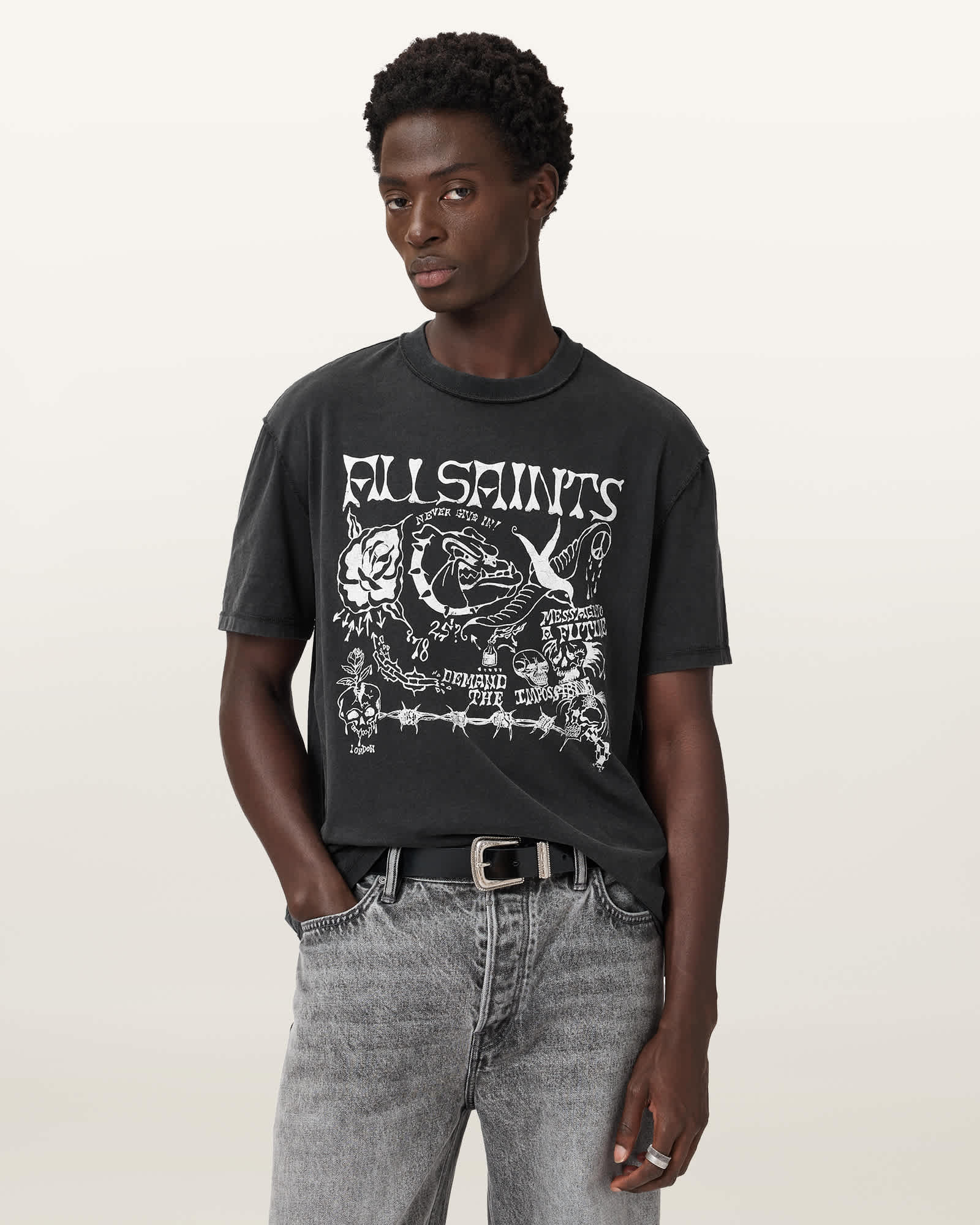 ★GUBIN★ Pigment Starlight Short Sleeve T-Shirt Charcoal MUSINSA | GUBIN Pigment Starlight Short Sleeve T-Shirt