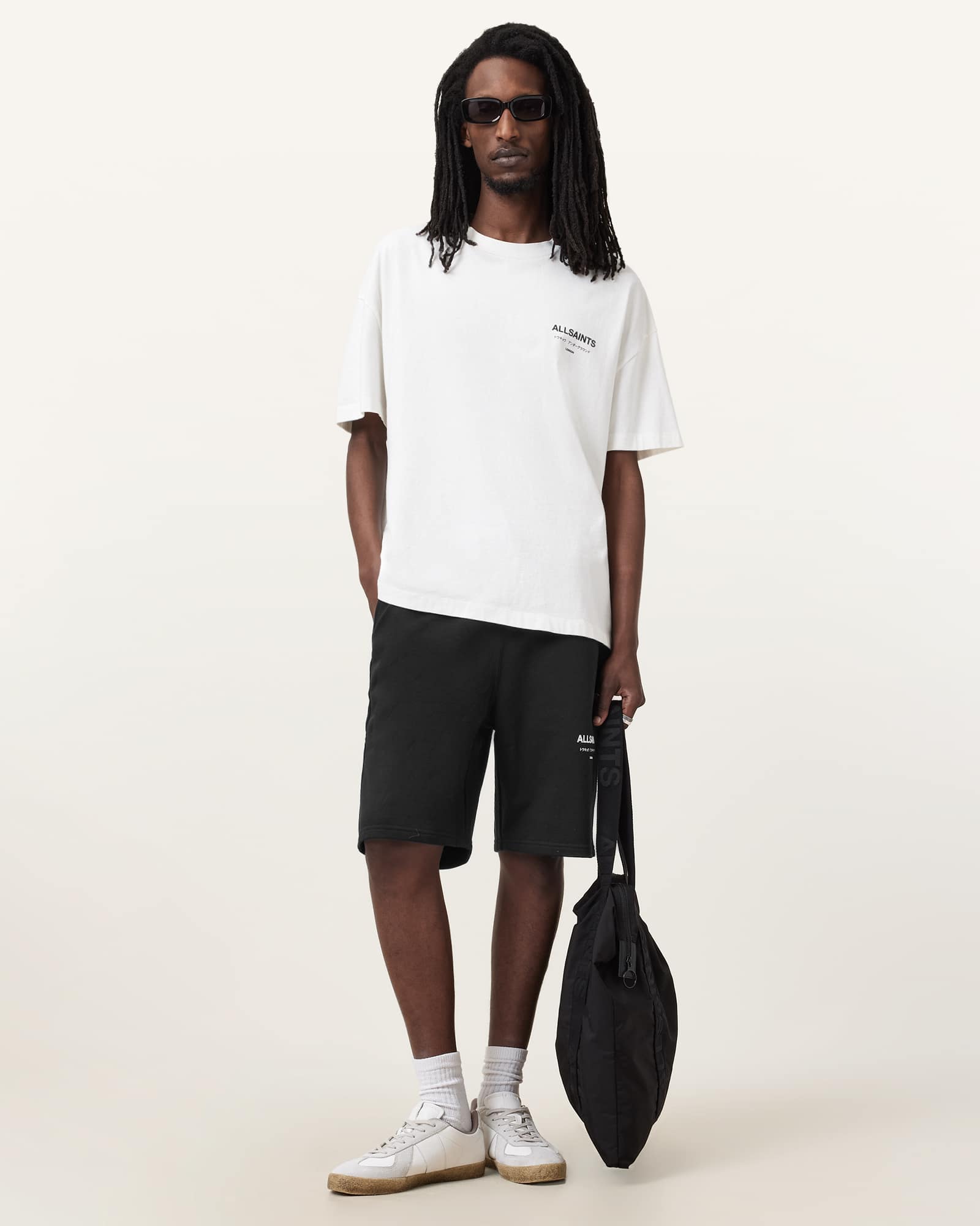 Underground Relaxed Fit Sweat Shorts Jet Black | ALLSAINTS US
