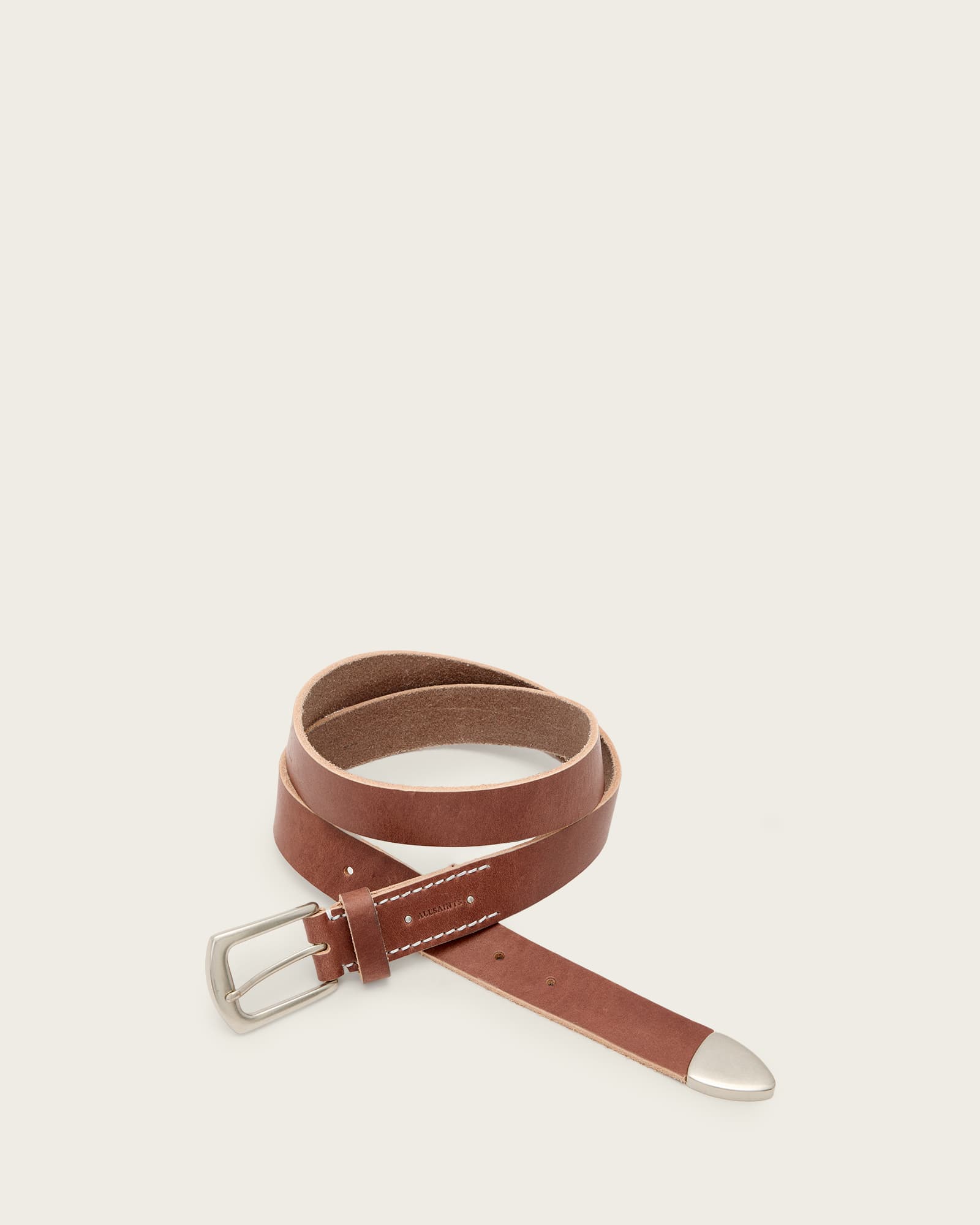 Reed Leather Belt Bitter Brown | ALLSAINTS