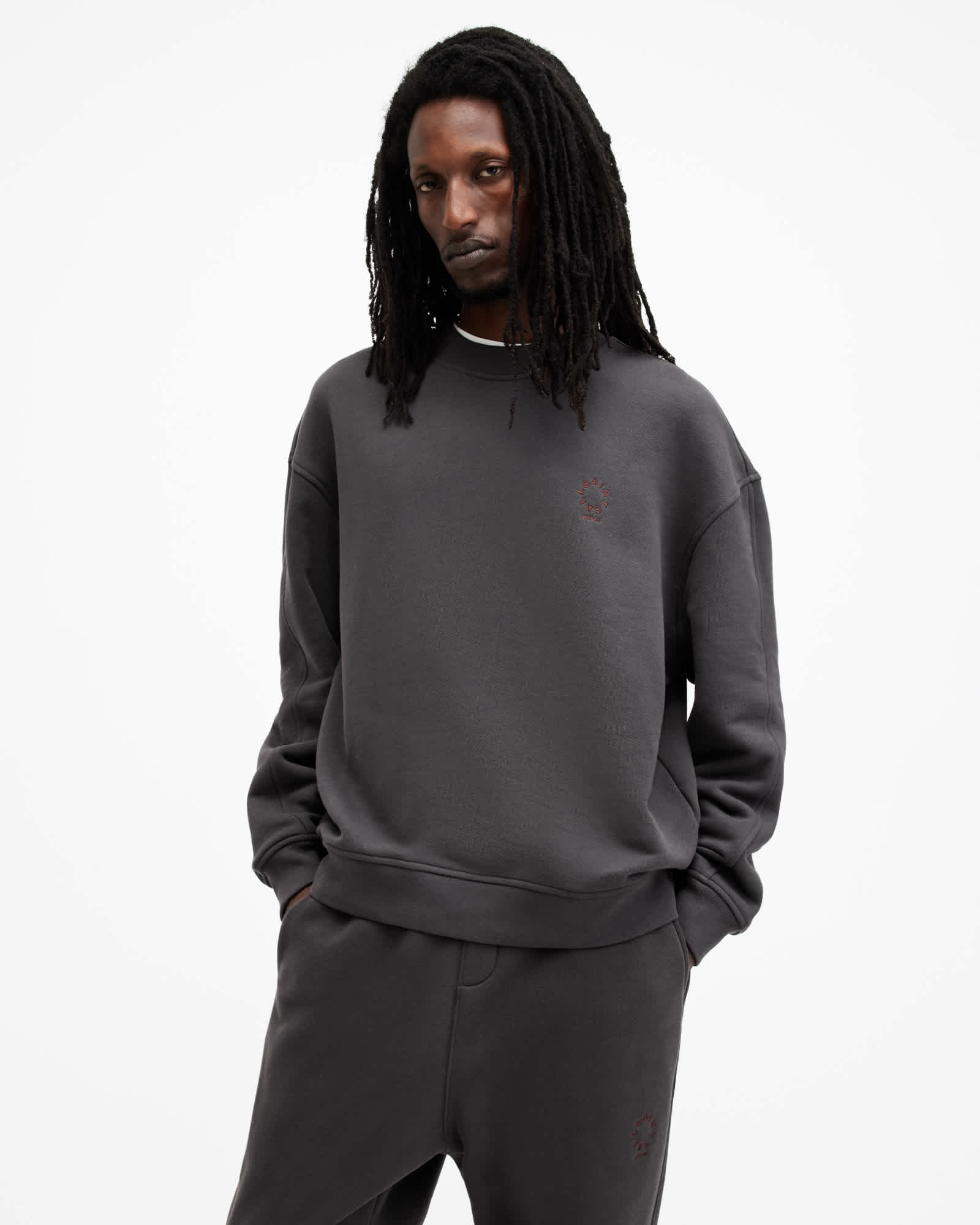 Haven Embroidered Logo Oversized Sweatshirt Washed Black Haven Embroidered Logo Oversized Sweatshirt Washed Black