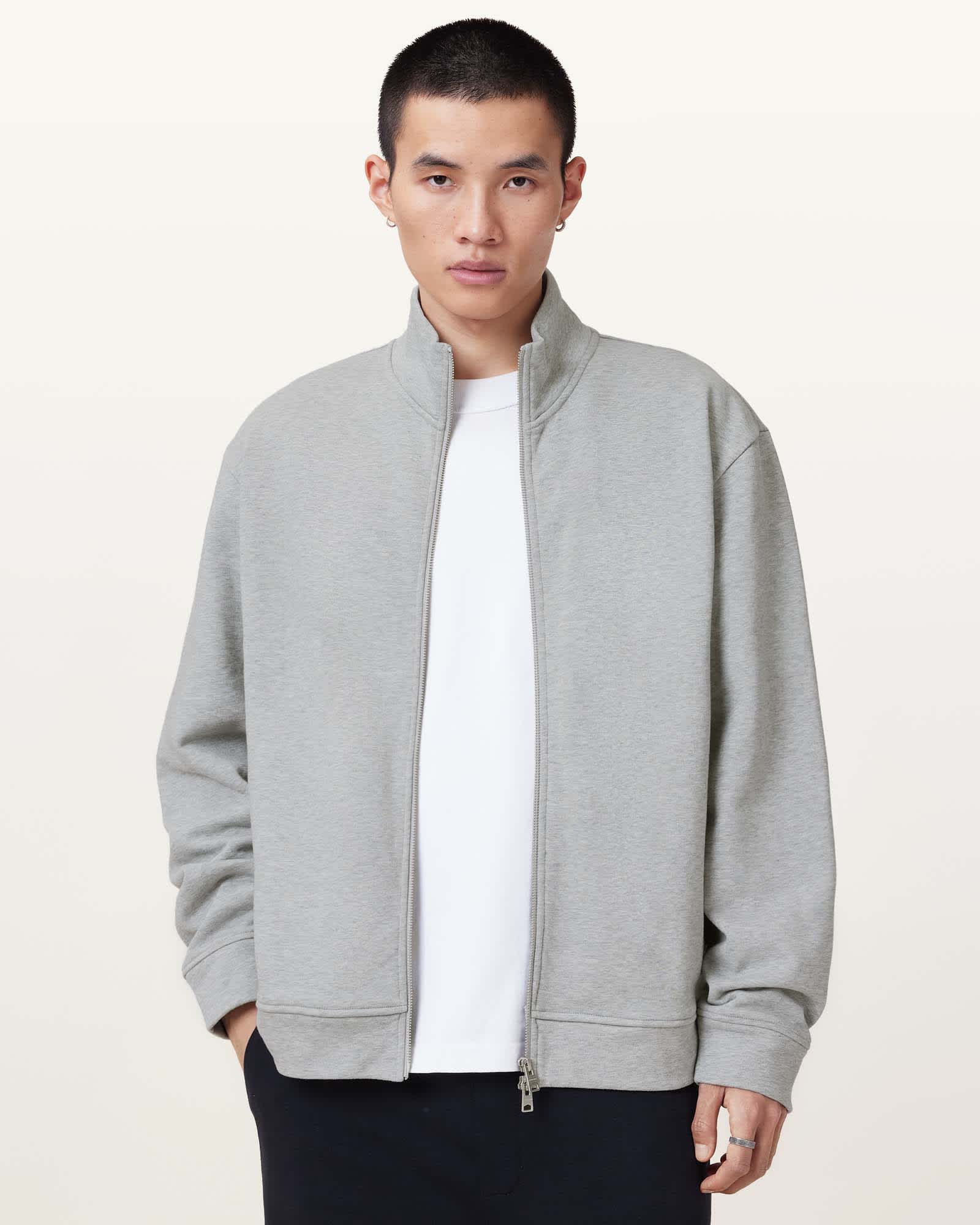 Carson Track Jacket Grey Marl | ALLSAINTS US Carson Track Jacket Grey Marl | ALLSAINTS US