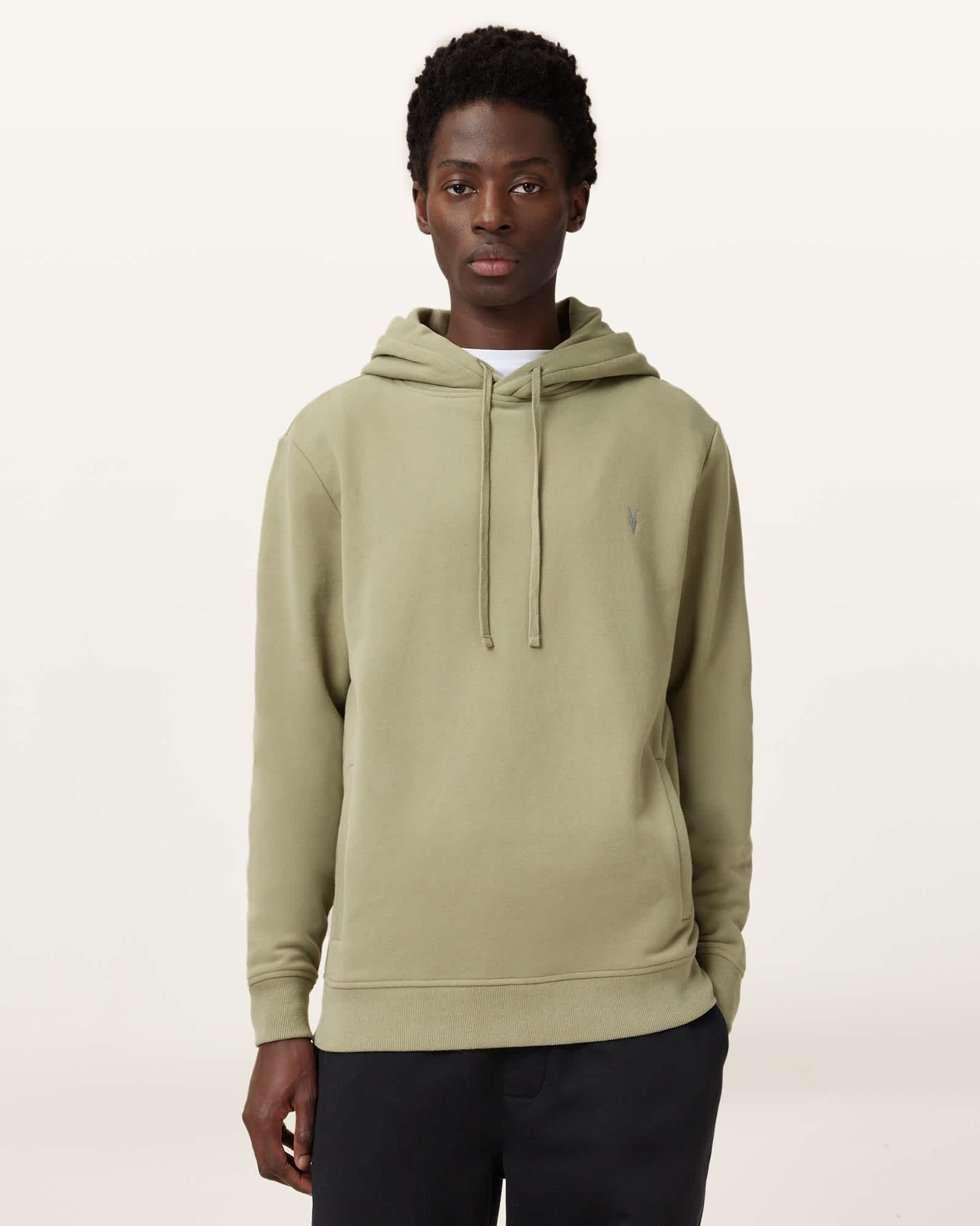 Raven Pullover Ramskull Hoodie LIGHT ASH GREEN | ALLSAINTS US Raven Pullover Ramskull Hoodie LIGHT ASH GREEN | ALLSAINTS US