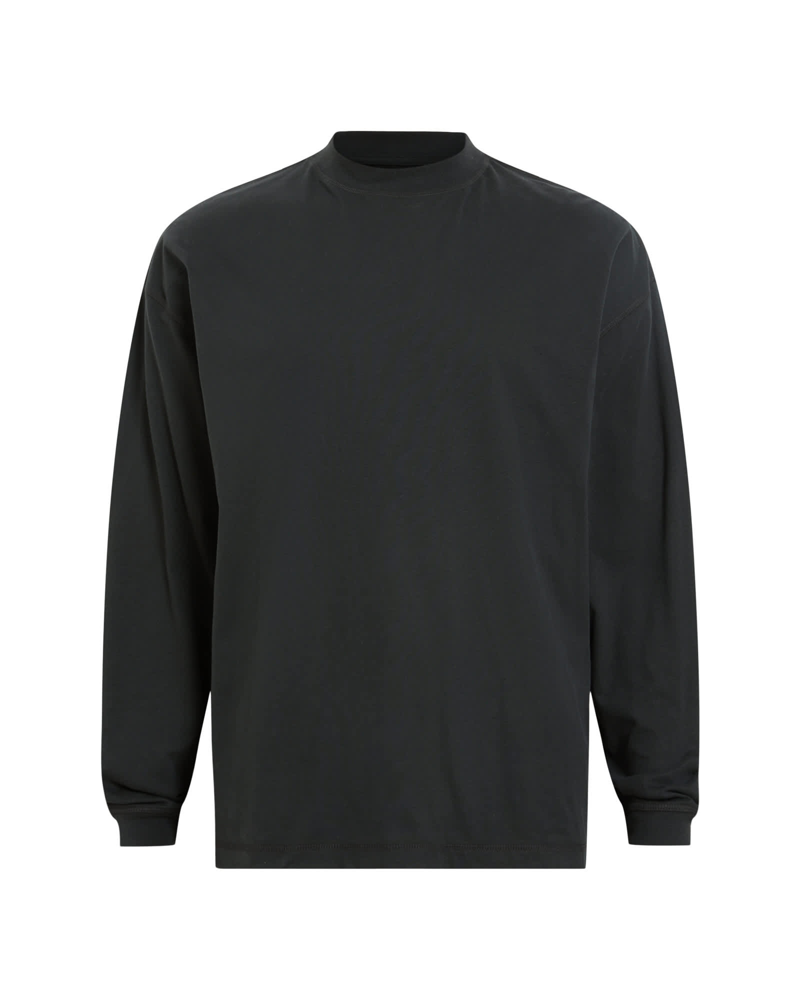 Finn Long Sleeve Crew Neck Oversized T-Shirt Jet Black