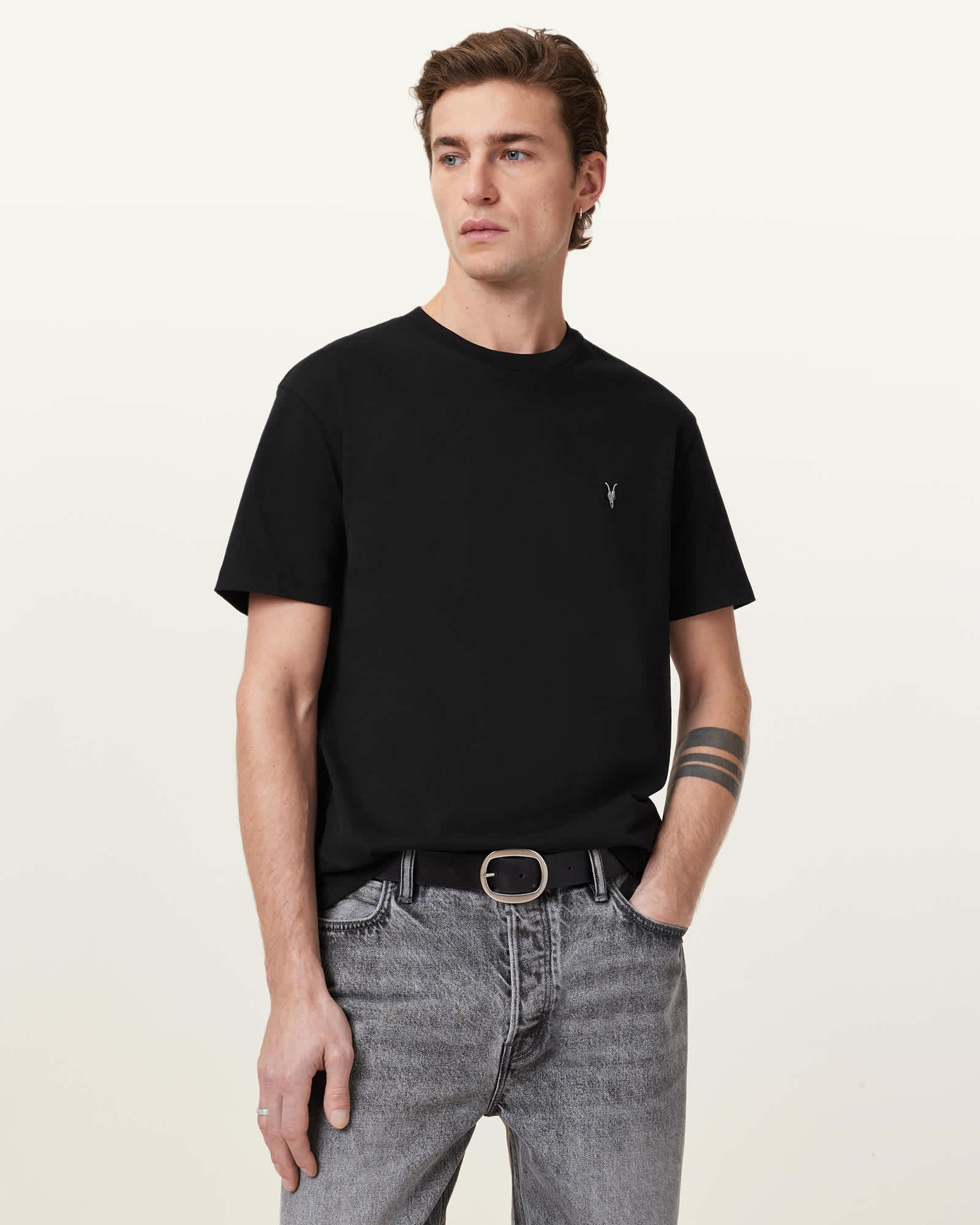 トップス CMMN SWDN Dexter Short Sleeve Shirt 46 Black Dexter Linen Shirt | Apartment25