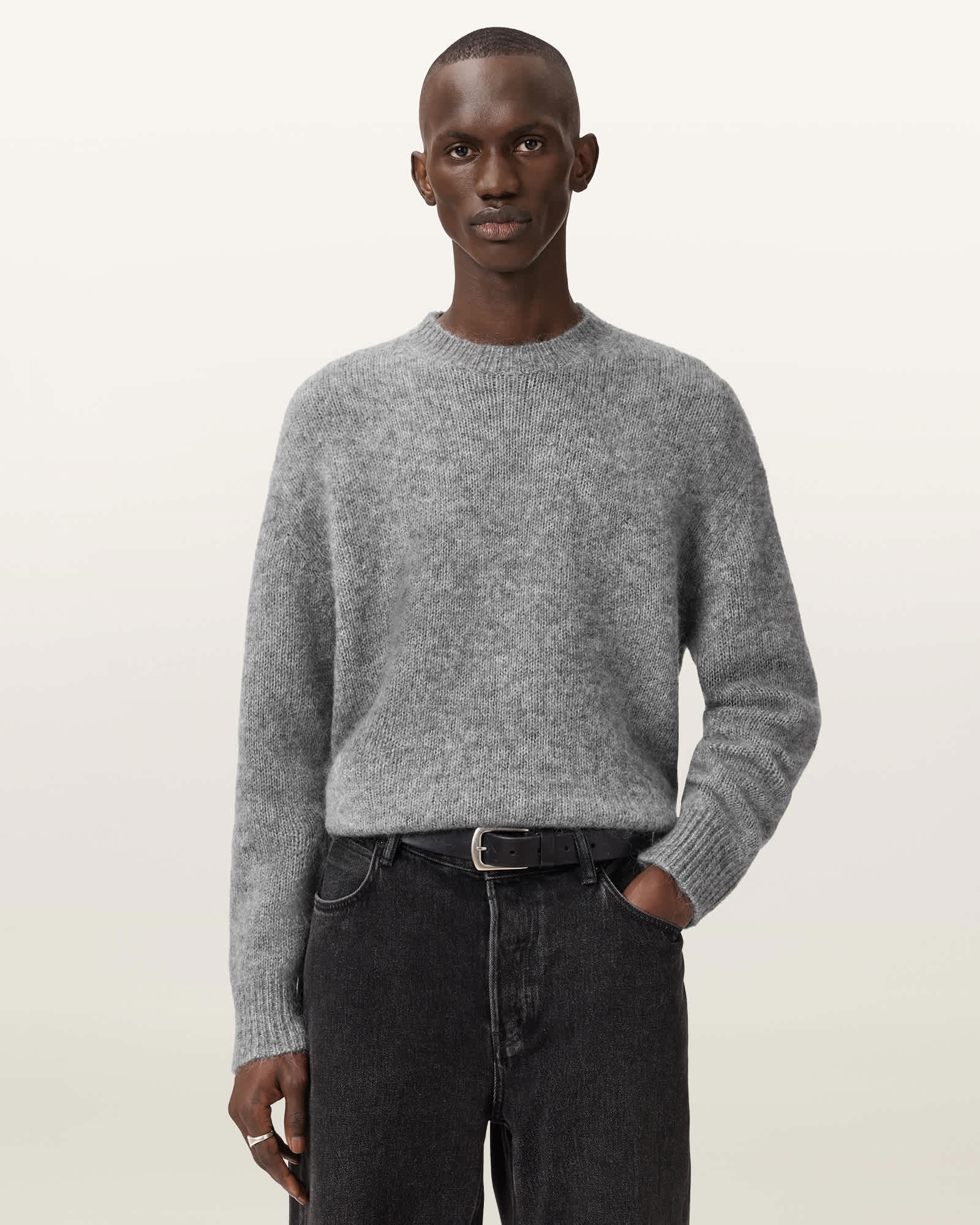 Coby Oversized Wool Blend Sweater Grey Marl | ALLSAINTS US