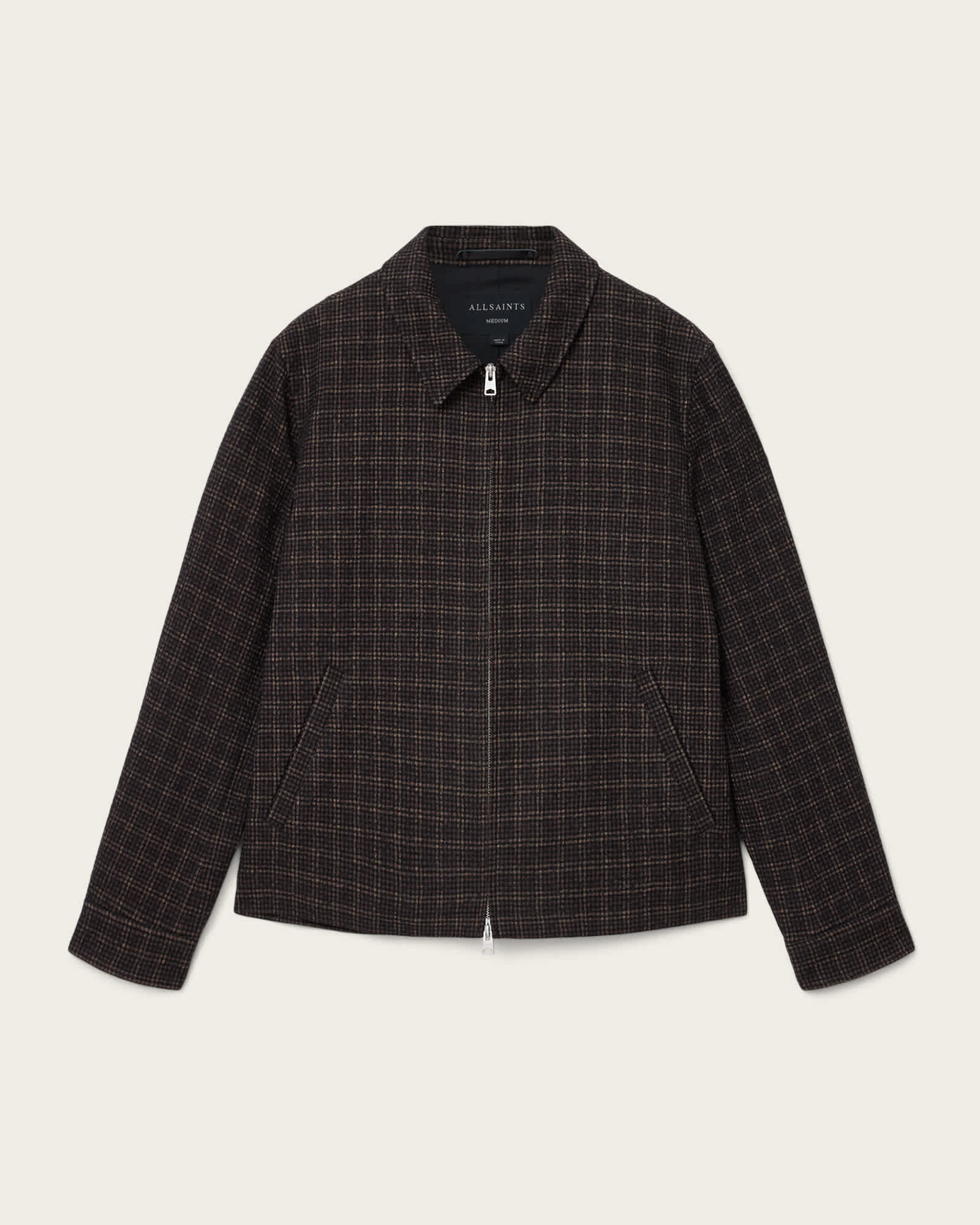City Hall Check Jacket ANCHOR BROWN | ALLSAINTS Canada