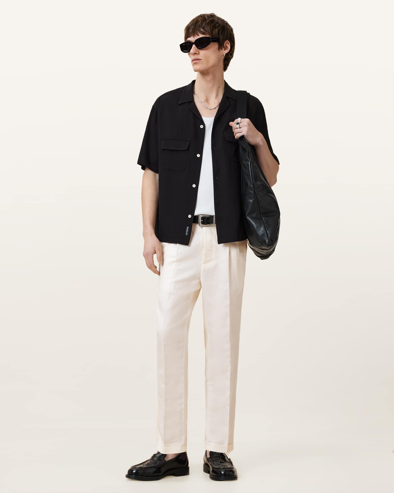 Allsaints Tallis Pleated Straight Fit Pants