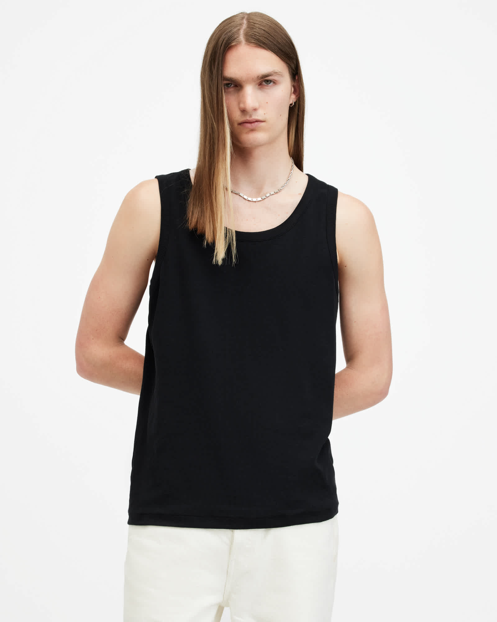 Edwards Ramskull Embroidered Ribbed Vest Black | ALLSAINTS US
