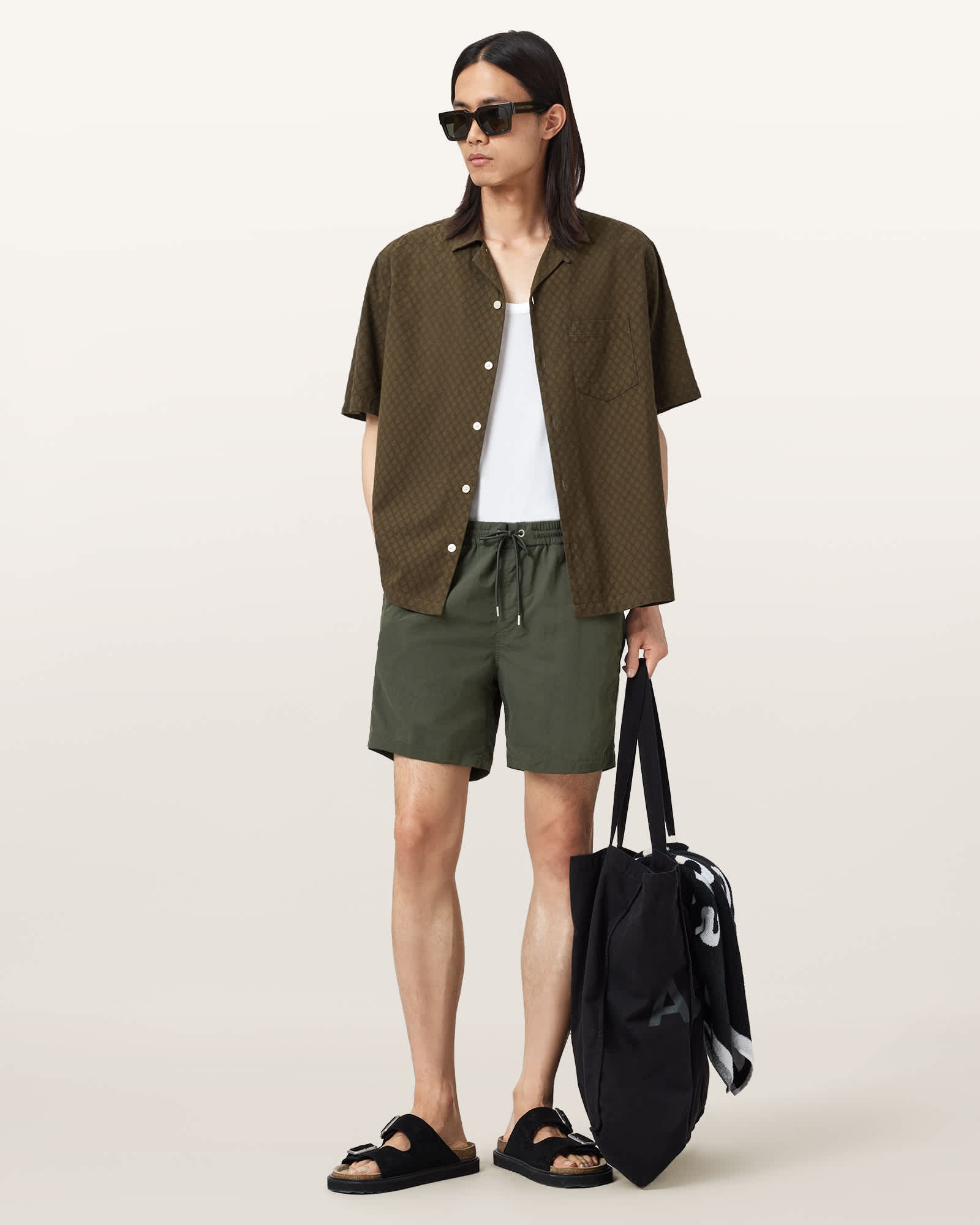 Allsaints Warden Swim Shorts In Black
