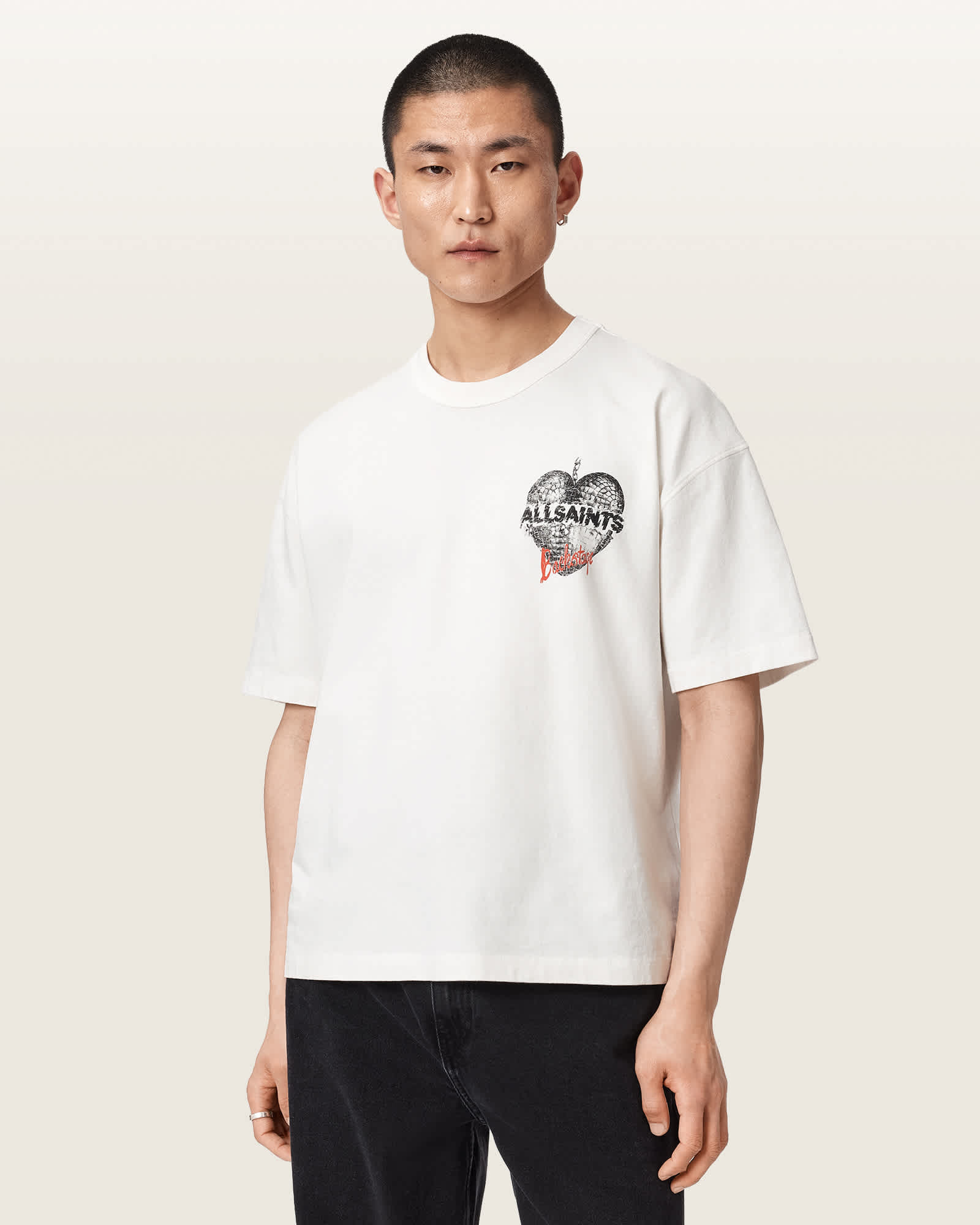 Reflect Short Sleeve Graphic T-Shirt Chalk White | ALLSAINTS US