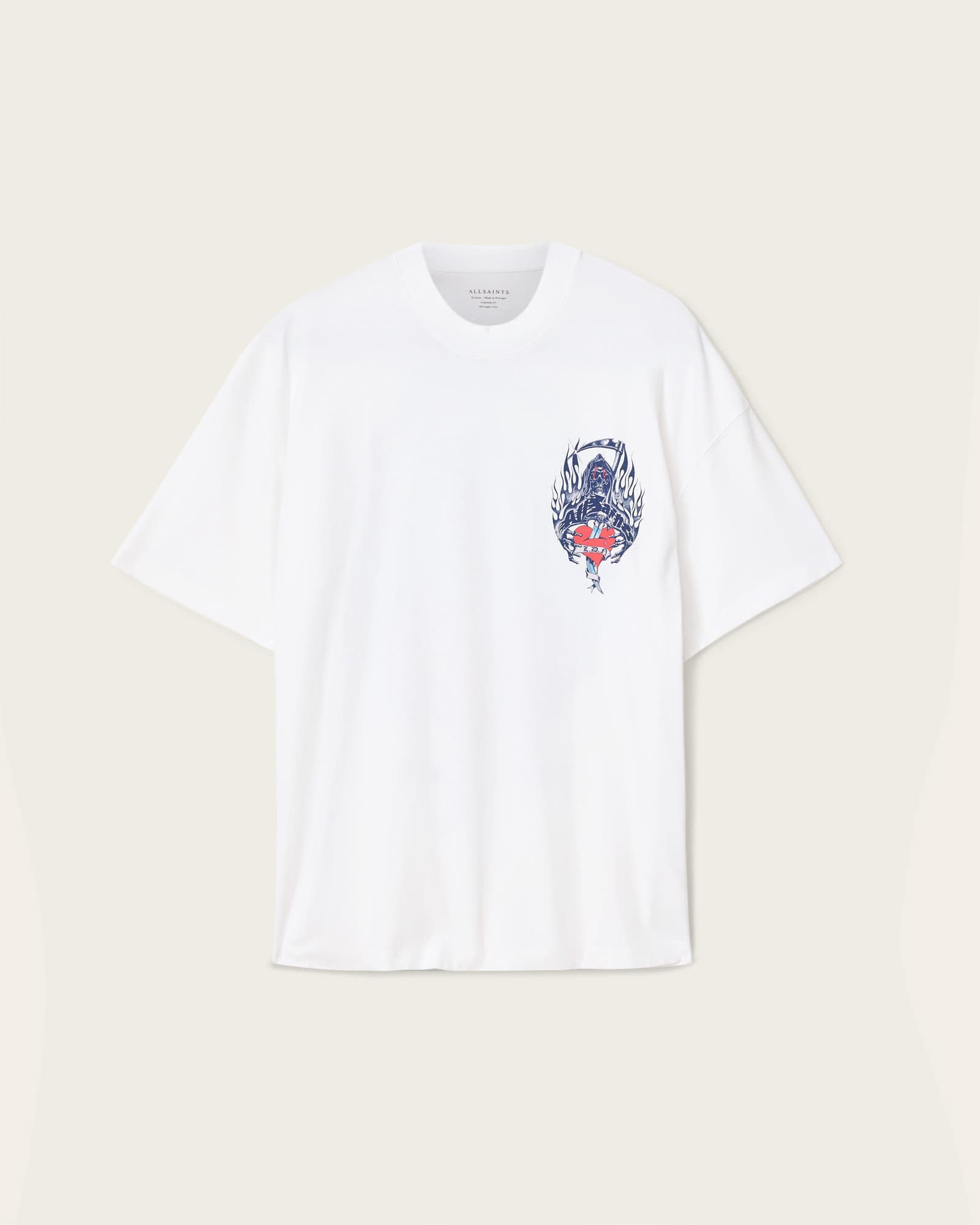 Scimitar Short Sleeve Boxy Graphic T-Shirt Optic White | ALLSAINTS US