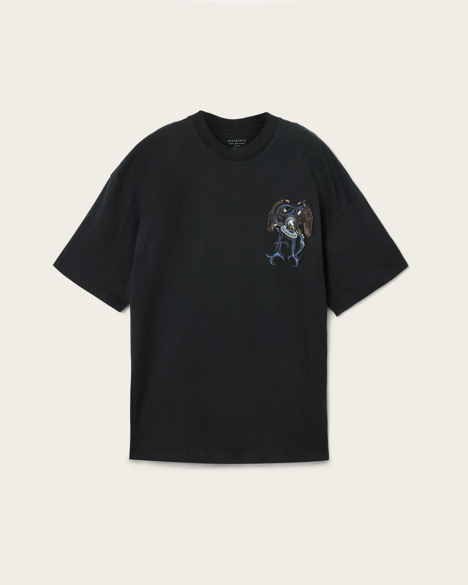 Raptour Oversized Graphic T-Shirt Washed Black | ALLSAINTS US