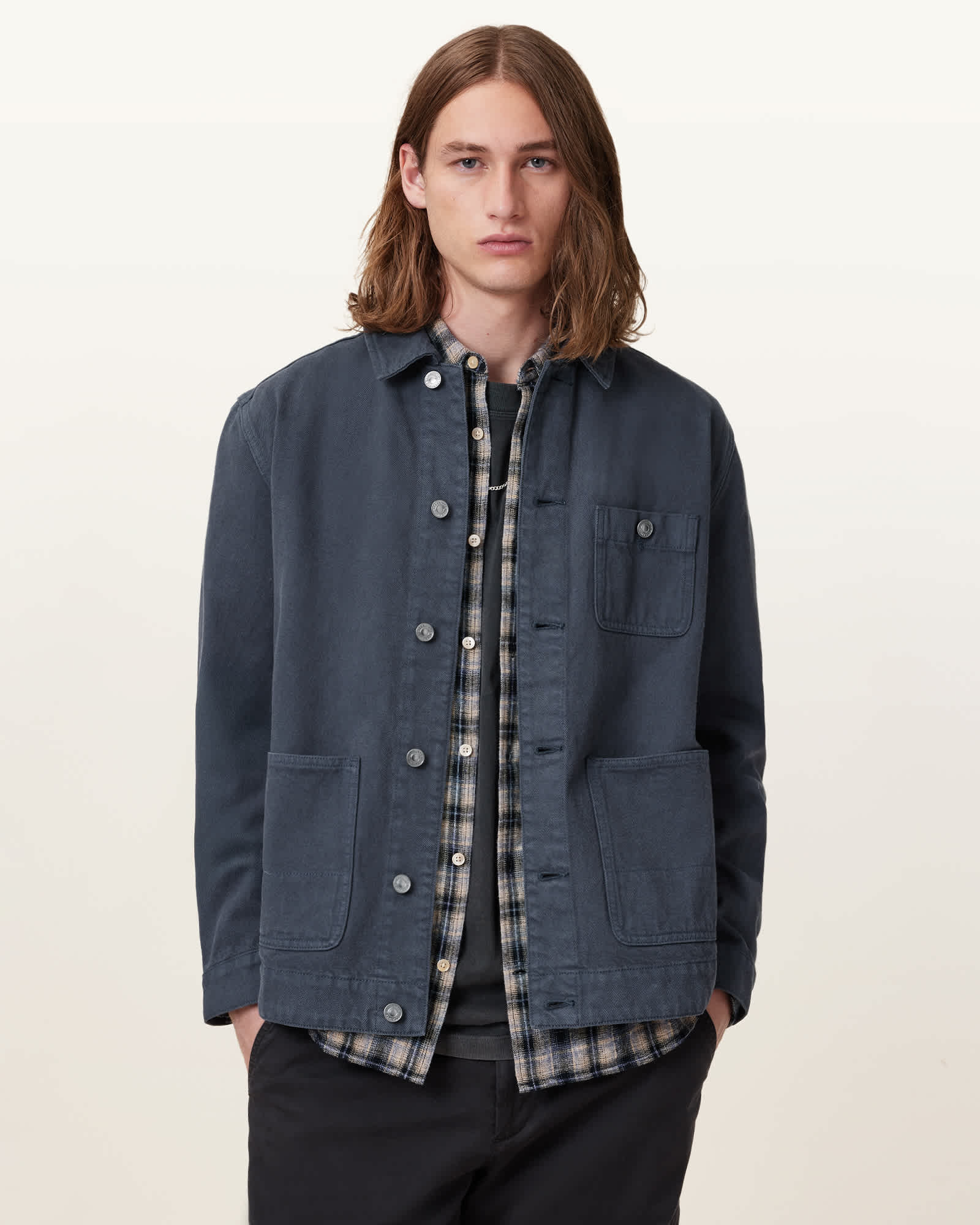 Eavis Relaxed Fit Chore Jacket FOUNTAIN BLUE | ALLSAINTS