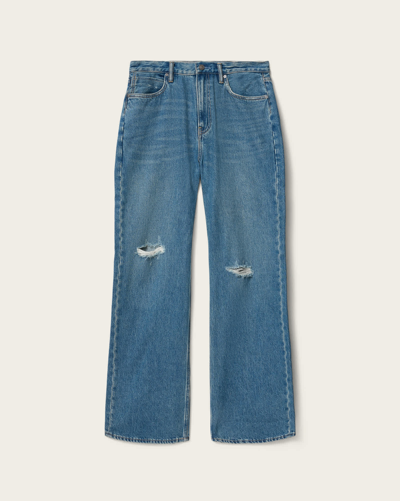 Lenny Loose Fit Wide Leg Denim Jeans DESTROY MID INDIGO | ALLSAINTS US