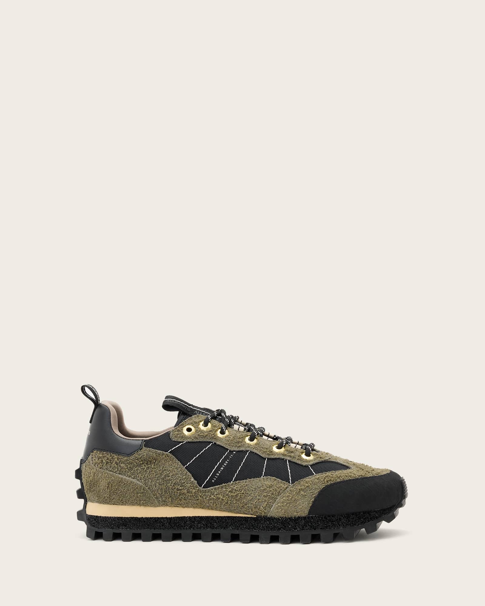 Nevis Suede Sneakers KHAKI GREEN/BLACK | ALLSAINTS US