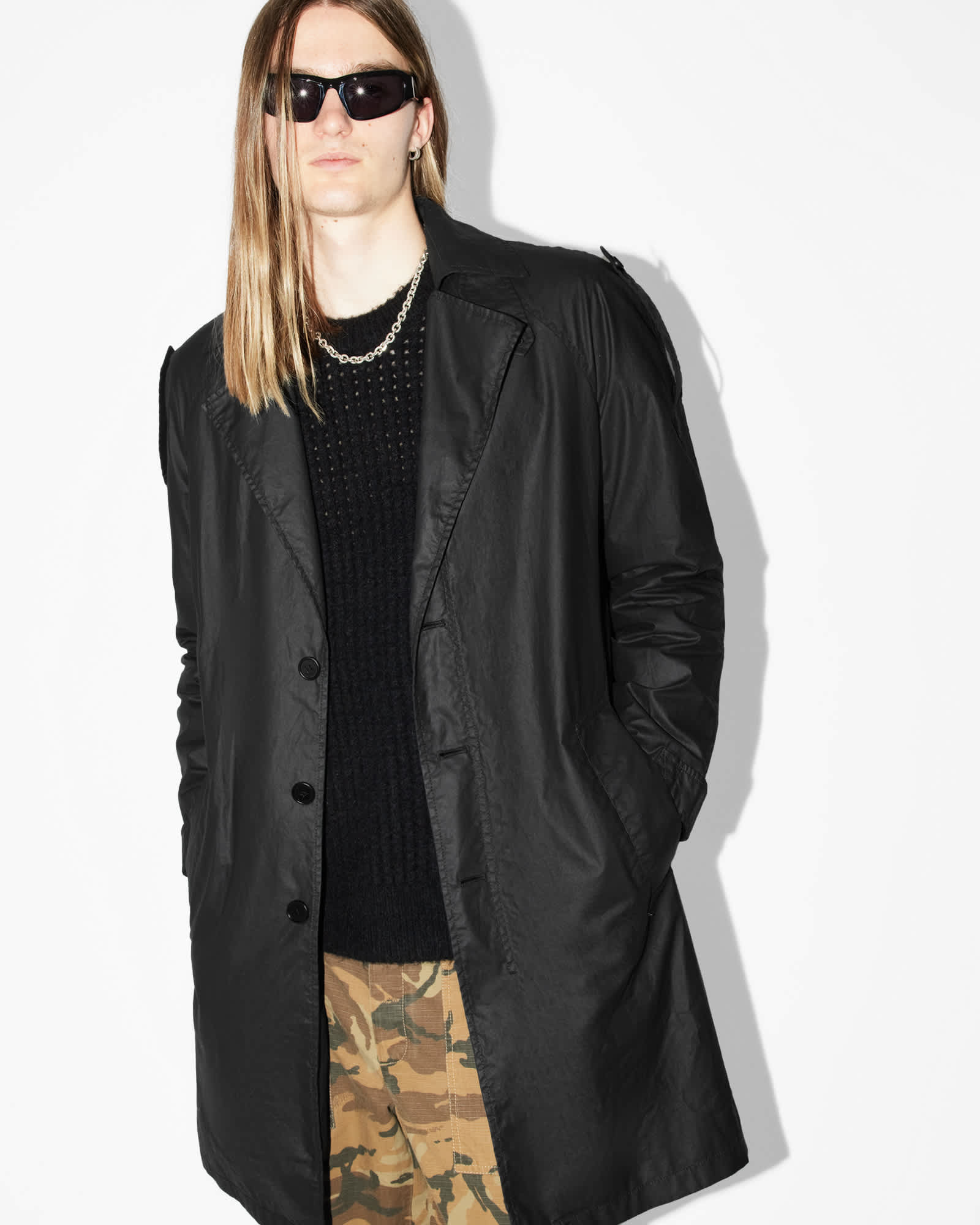 Allman Waxed Water Repellent Mac Black | ALLSAINTS US