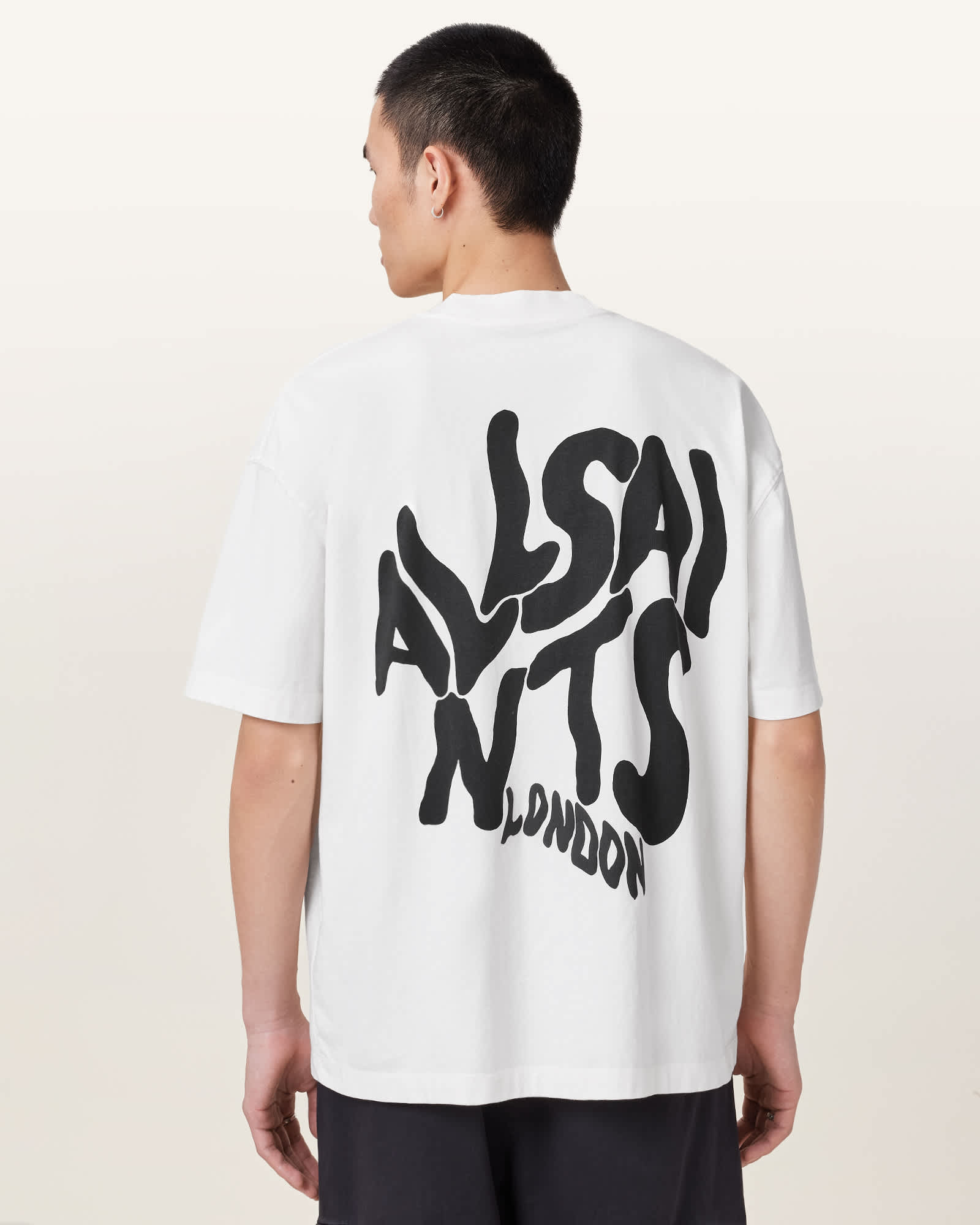 Orlando Logo Print Oversized T-Shirt ASHEN WHITE | ALLSAINTS US