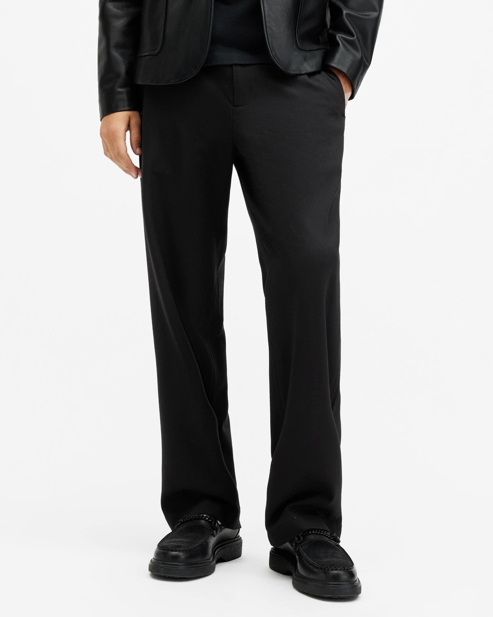 Halla Relaxed Wide Leg Pants Black | ALLSAINTS US Halla Relaxed Wide Leg Pants Black | ALLSAINTS US