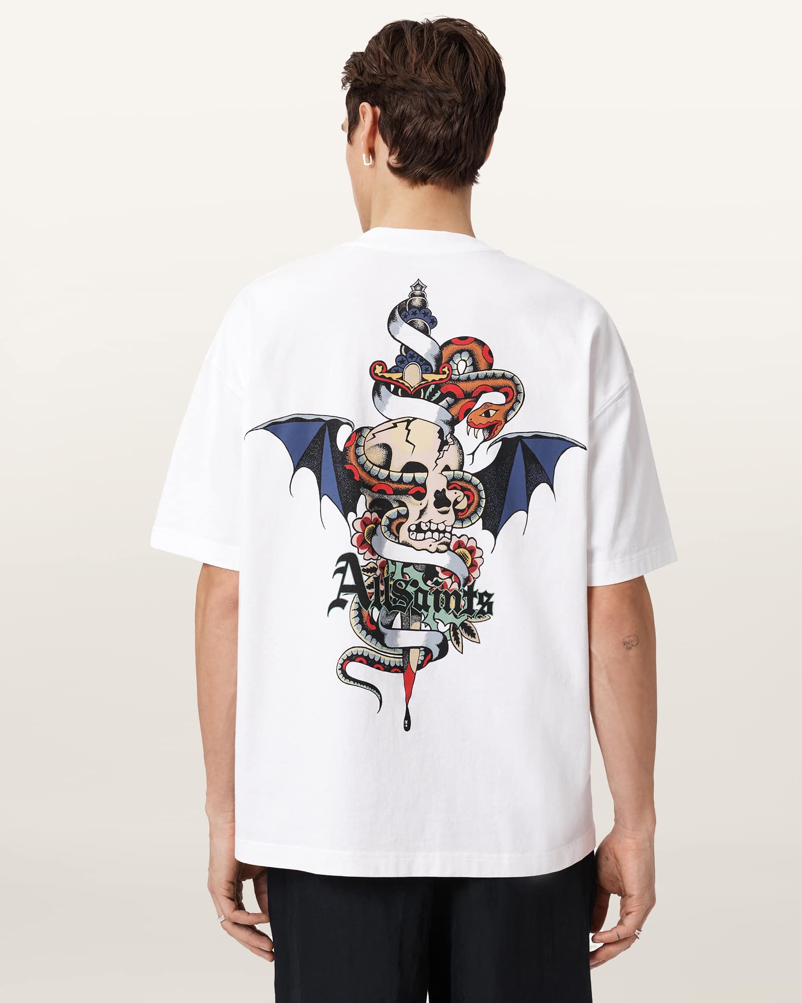 Blade Oversized Graphic T-Shirt Optic White | ALLSAINTS US