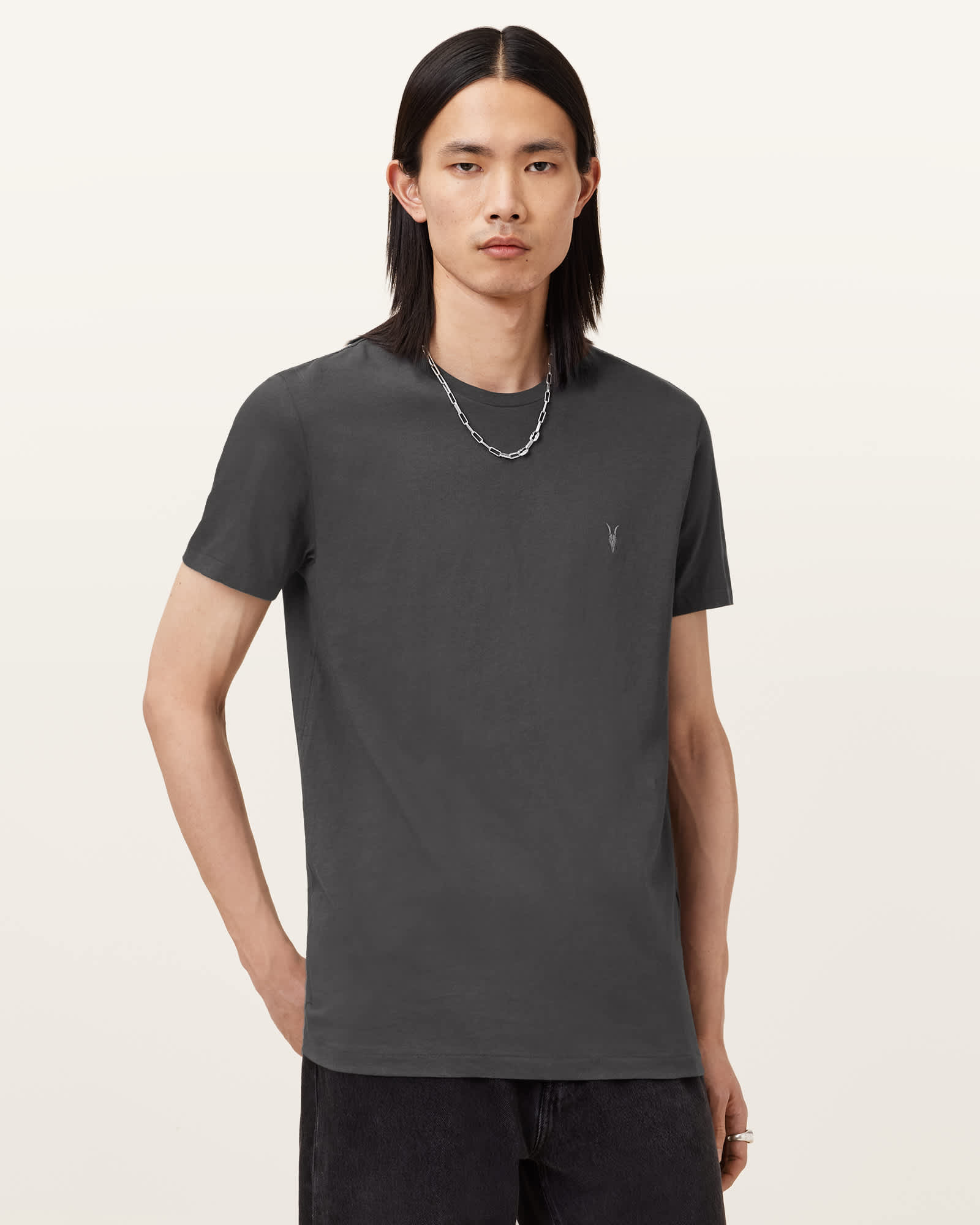 Tonic Crew Neck Slim Ramskull T-Shirt CARTER GREY | ALLSAINTS US