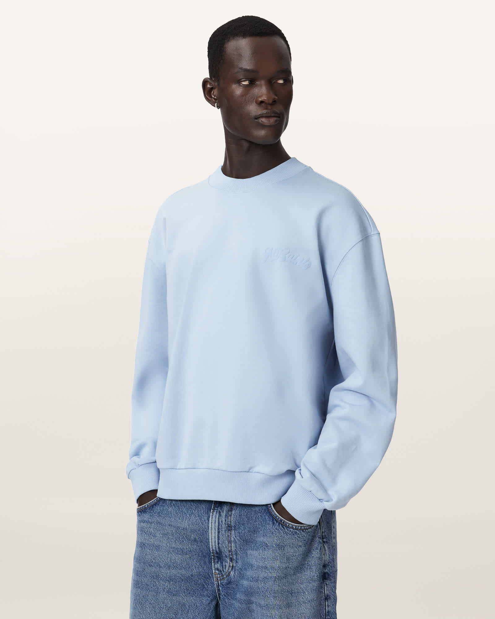 Odyssey Crew Neck Sweatshirt SALTON BLUE | ALLSAINTS US
