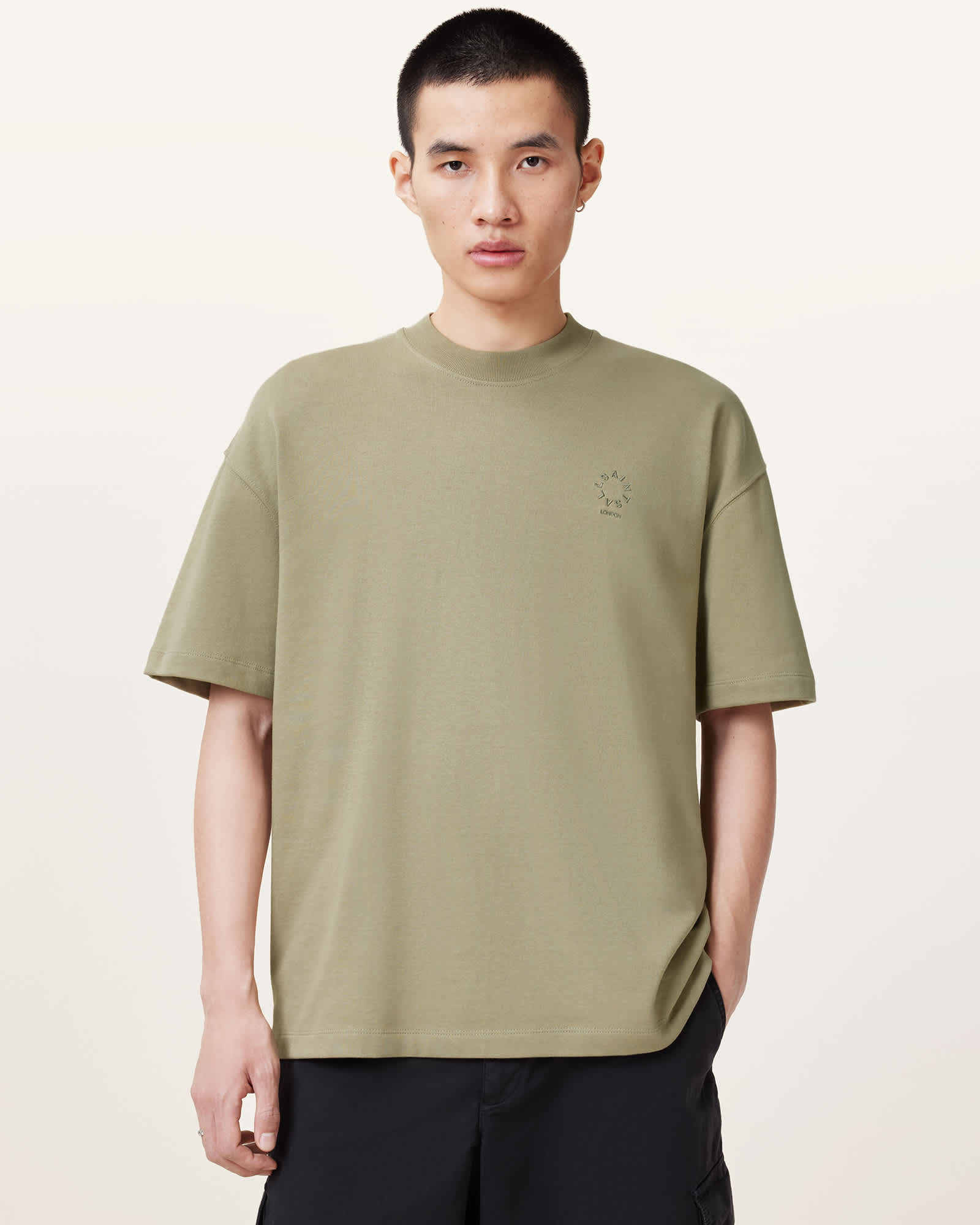 Haven Embroidered Logo Oversized T-Shirt LIGHT ASH GREEN Haven Embroidered Logo Oversized T-Shirt LIGHT ASH GREEN