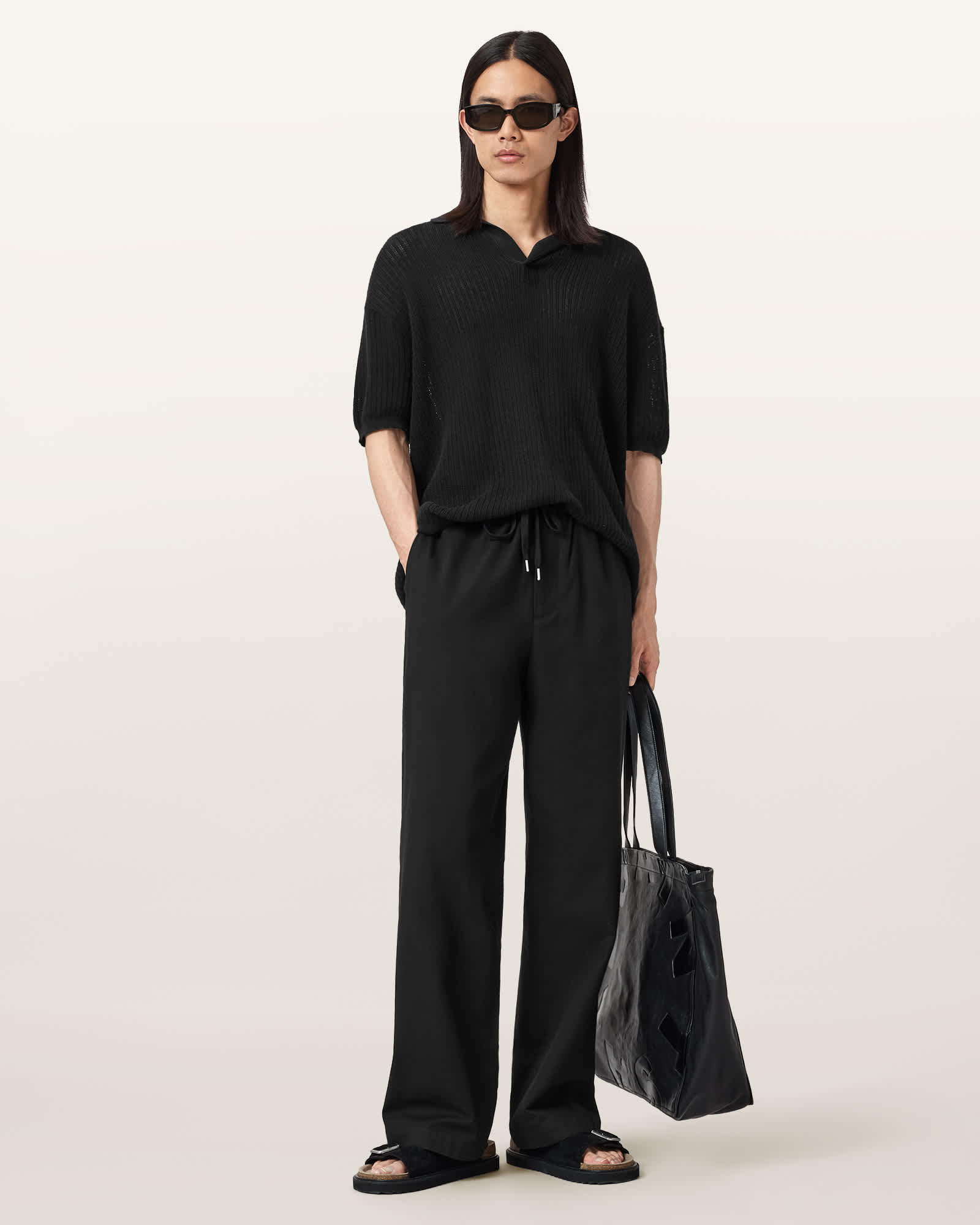 Allsaints Mori Mid Rise Cotton Trousers