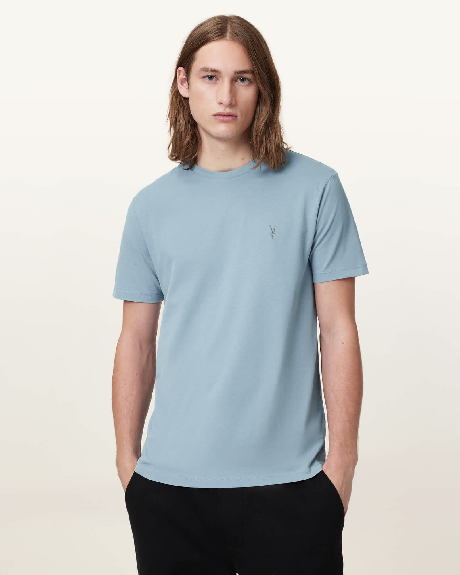 Tシャツ・カットソー AMI Men T Shirts UKS268UKN0068 Blue men-s-aqua-heather-short-