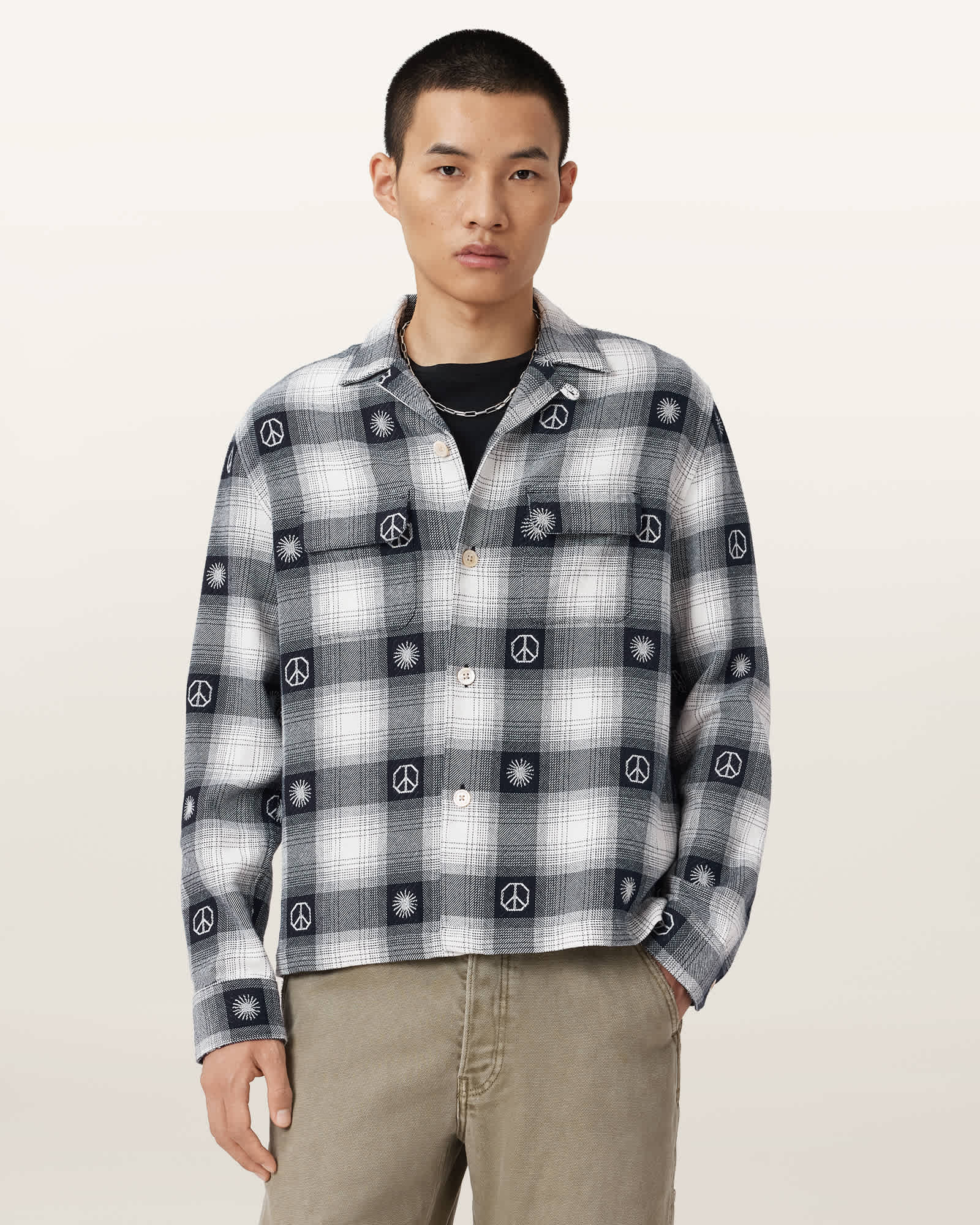 Castor Long Sleeve Check Shirt PEACOAT BLUE | ALLSAINTS US