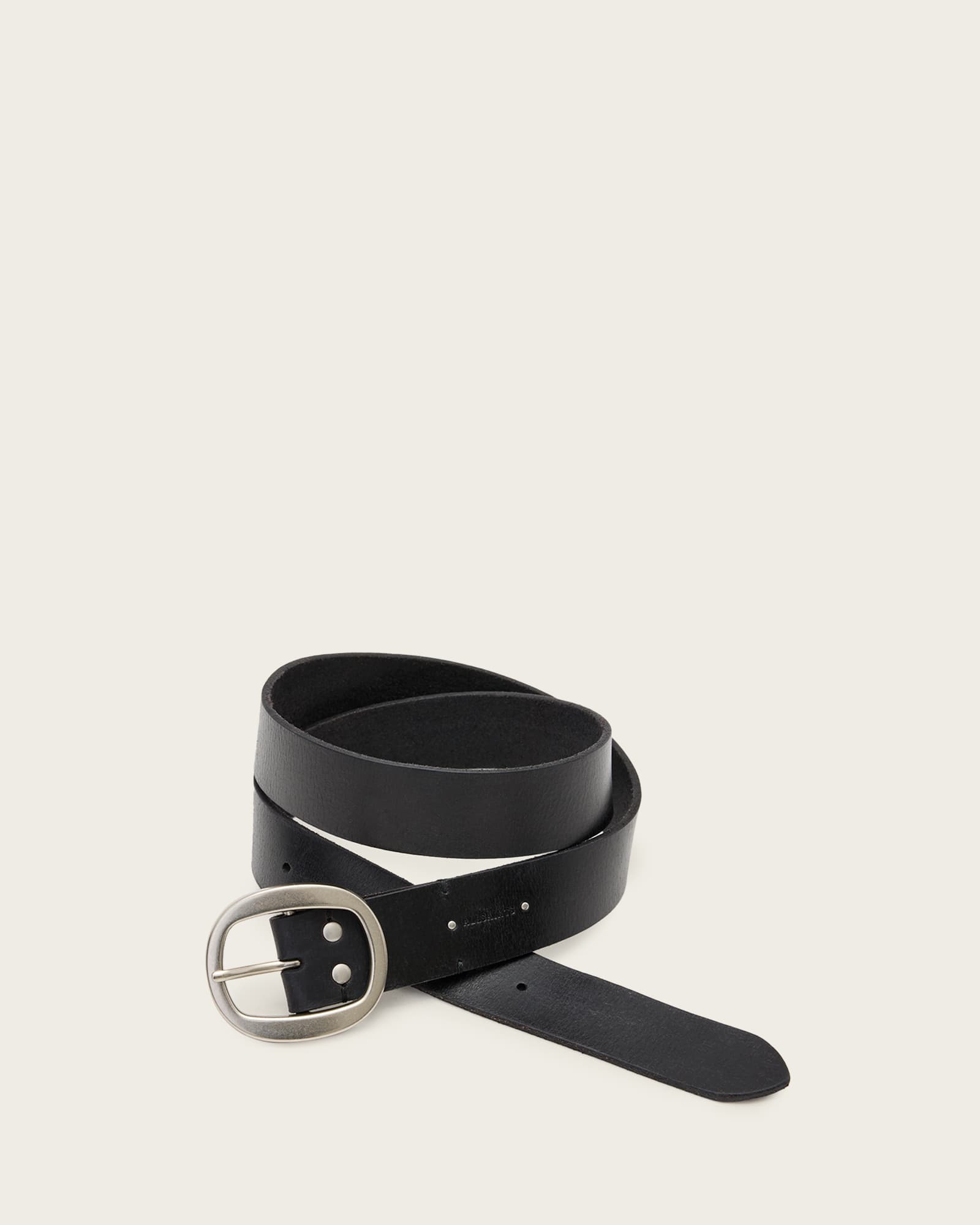 Anders Leather Embossed Belt Black | ALLSAINTS US