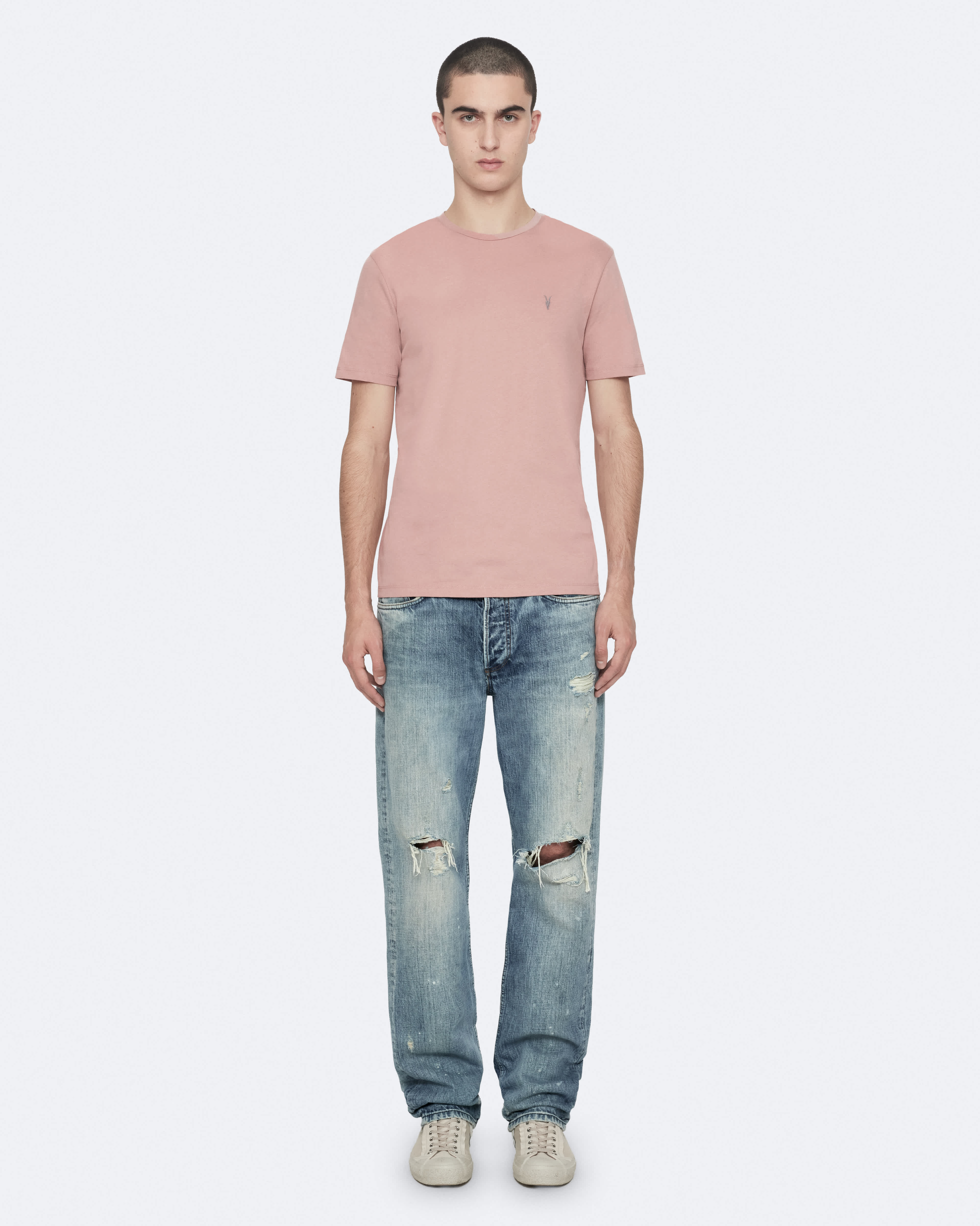 Brace Brushed Cotton T-Shirts 3 Pack WOODROSE/RED/BLACK | ALLSAINTS US
